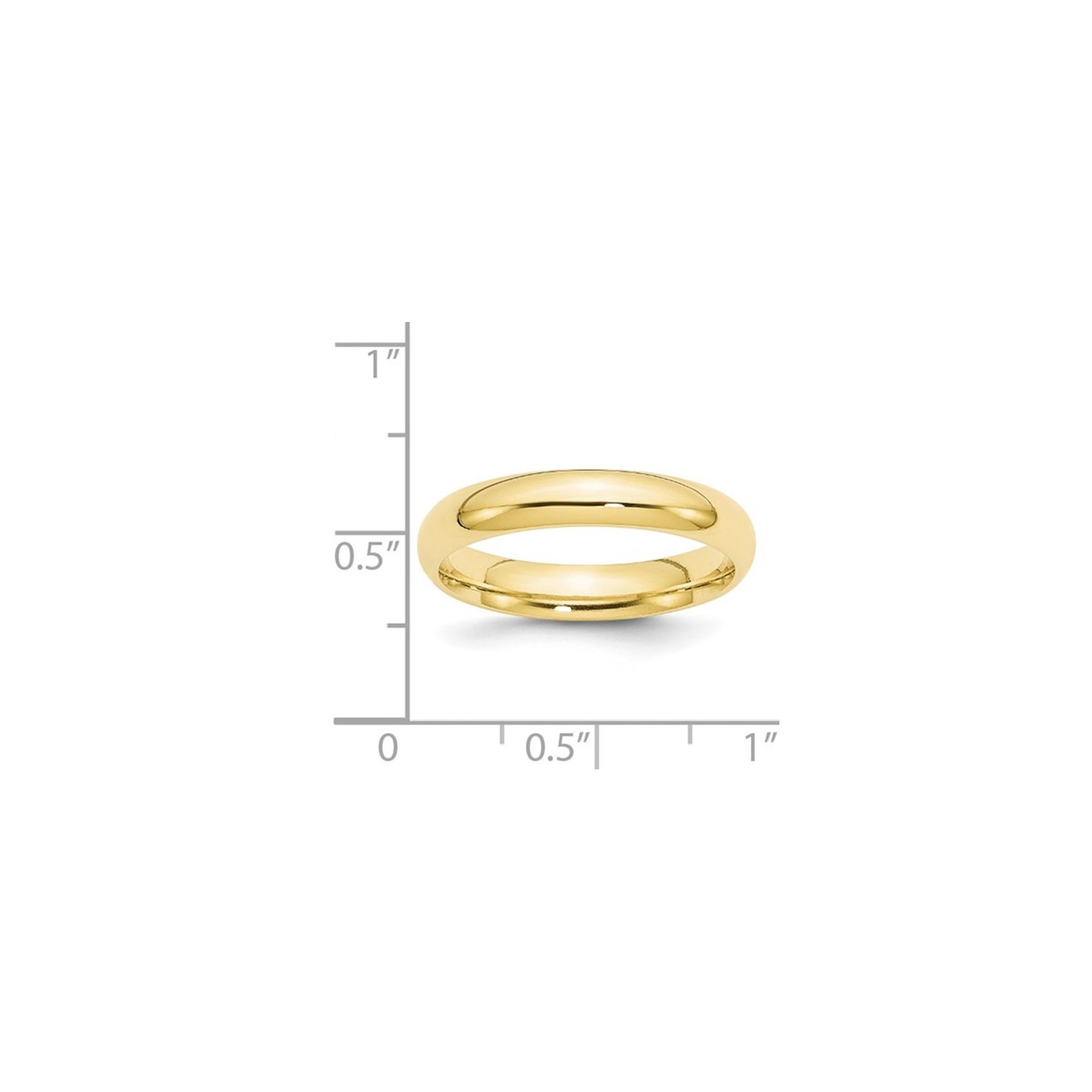 Ladies 10K Yellow Gold 4mm Polished Wedding Band Ring