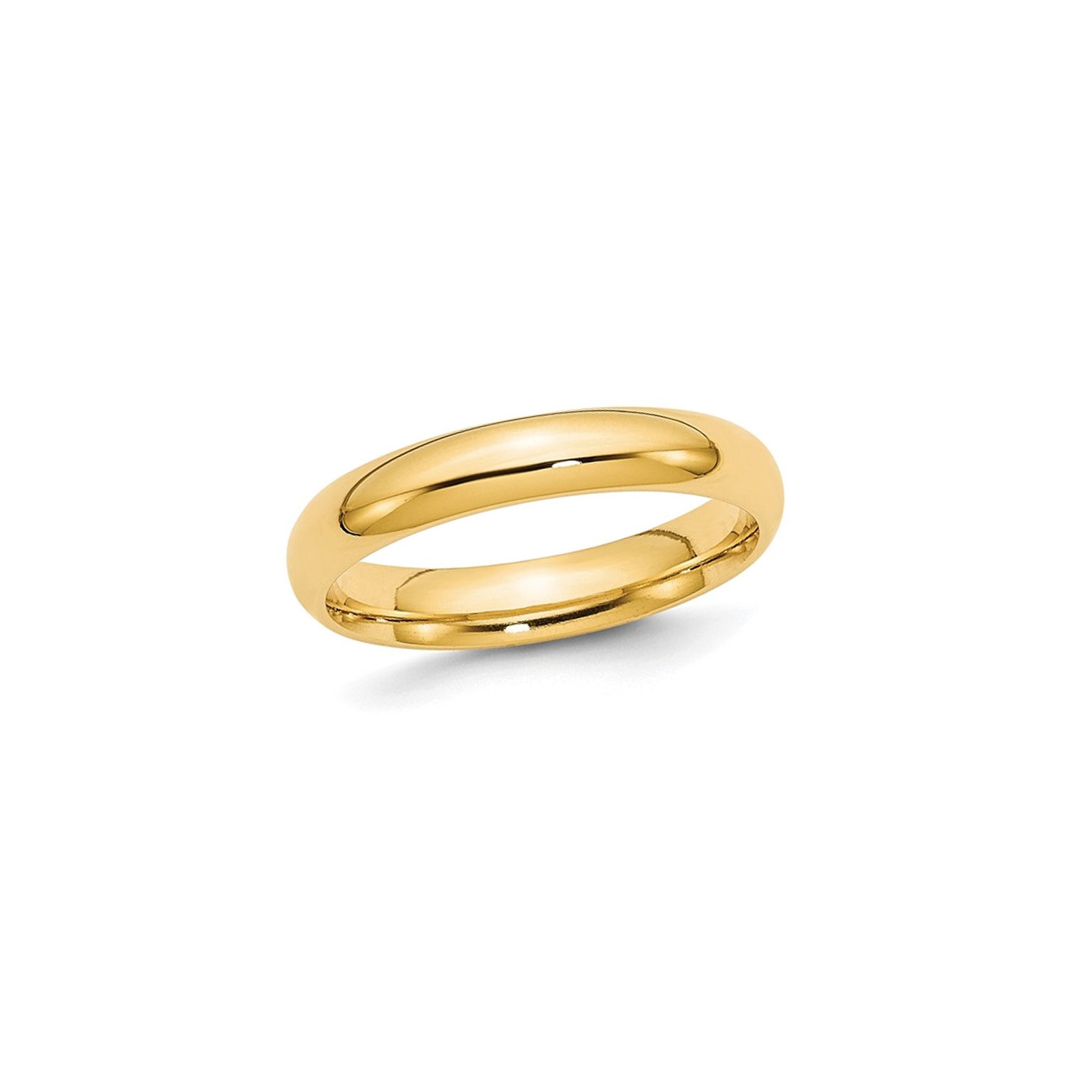 Ladies 10K Yellow Gold 4mm Polished Wedding Band Ring
