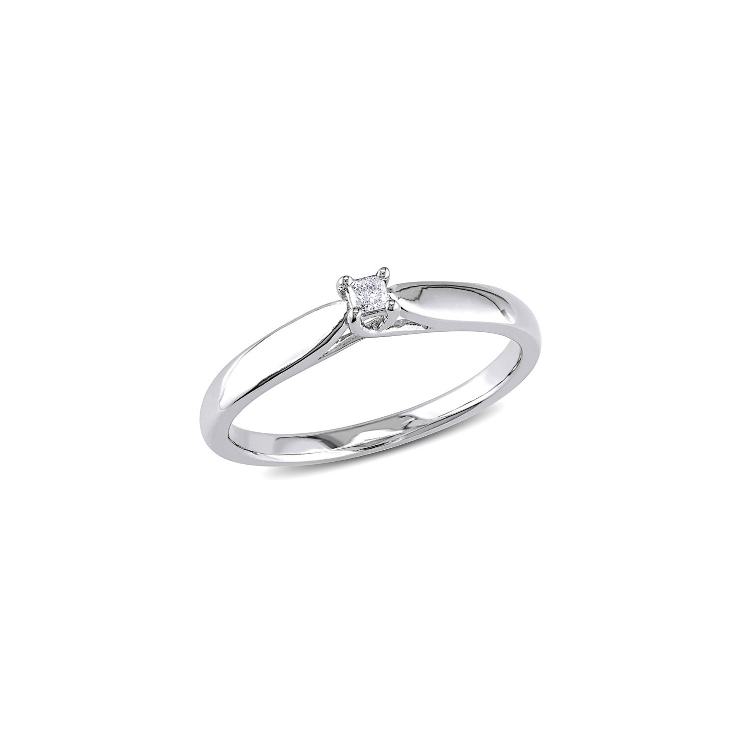 1/20 Carat Diamond Solitaire Promise Ring in Sterling Silver