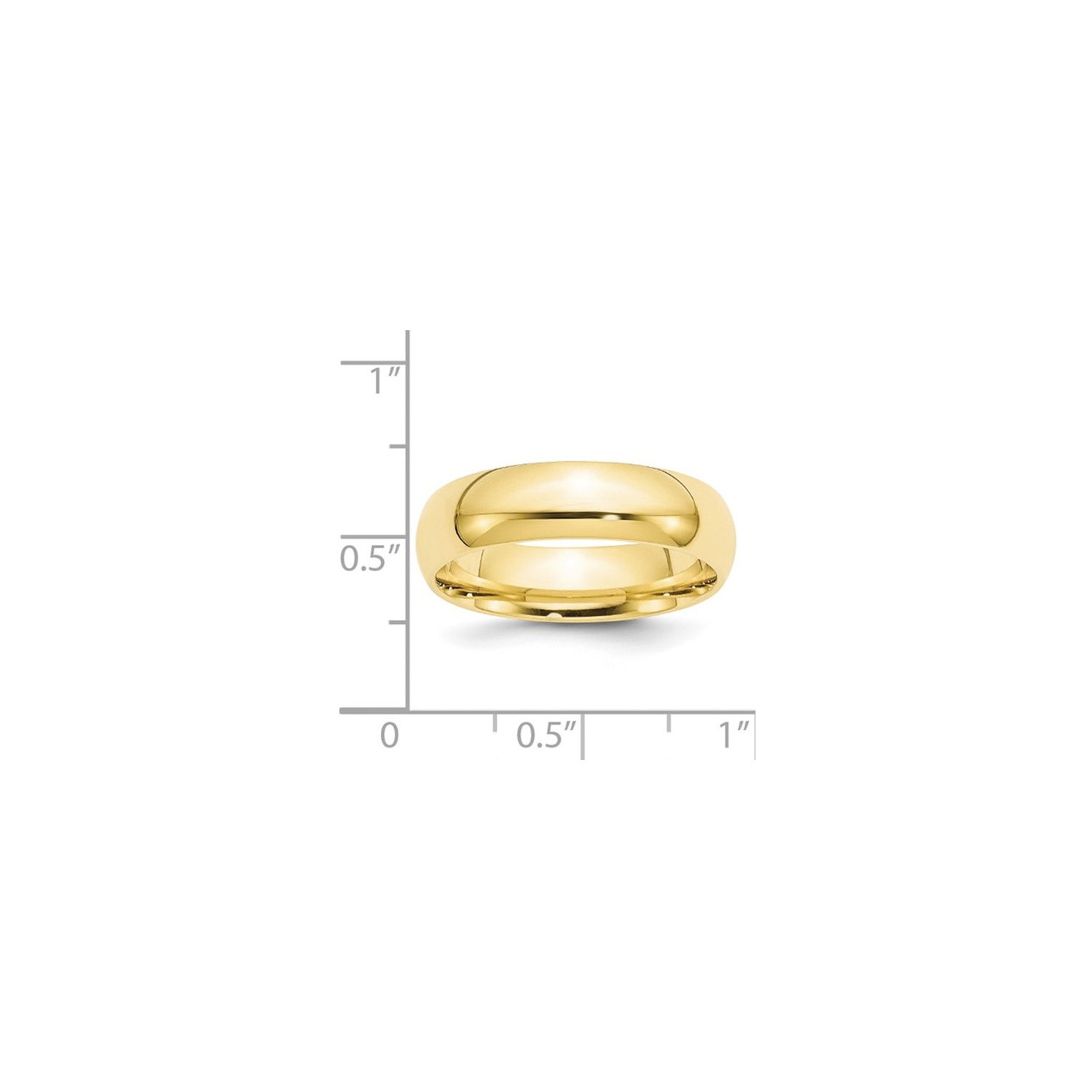 Mens 10K Yellow Gold 6mm Polished Wedding Band Ring