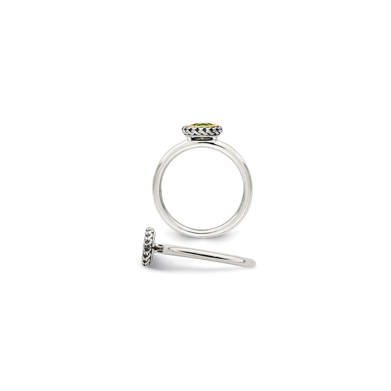 1/2 Carat Green Peridot Ring in Sterling Silver