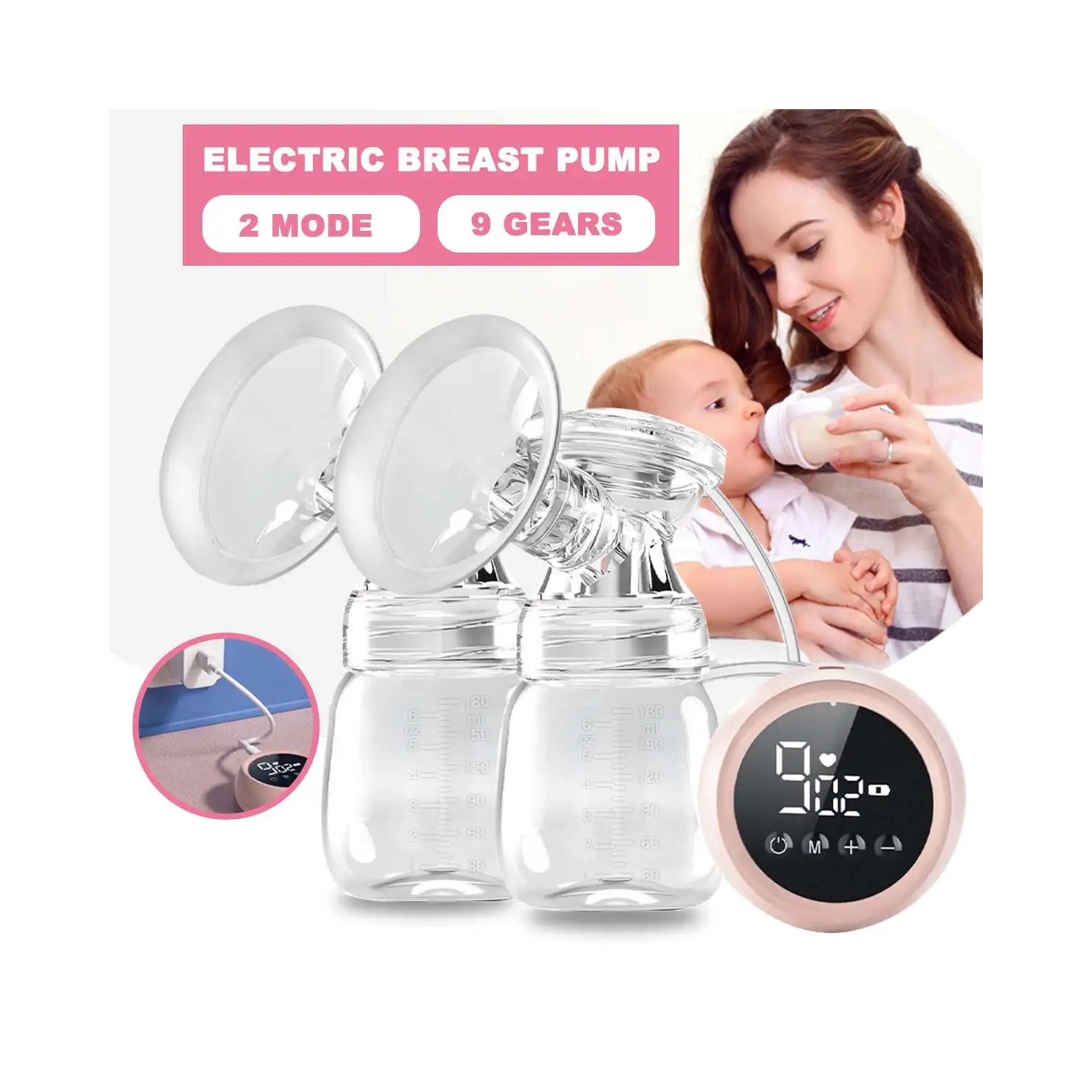 AdaMalis a|M Everything Baby tire-lait électrique double rechargeable et portatif