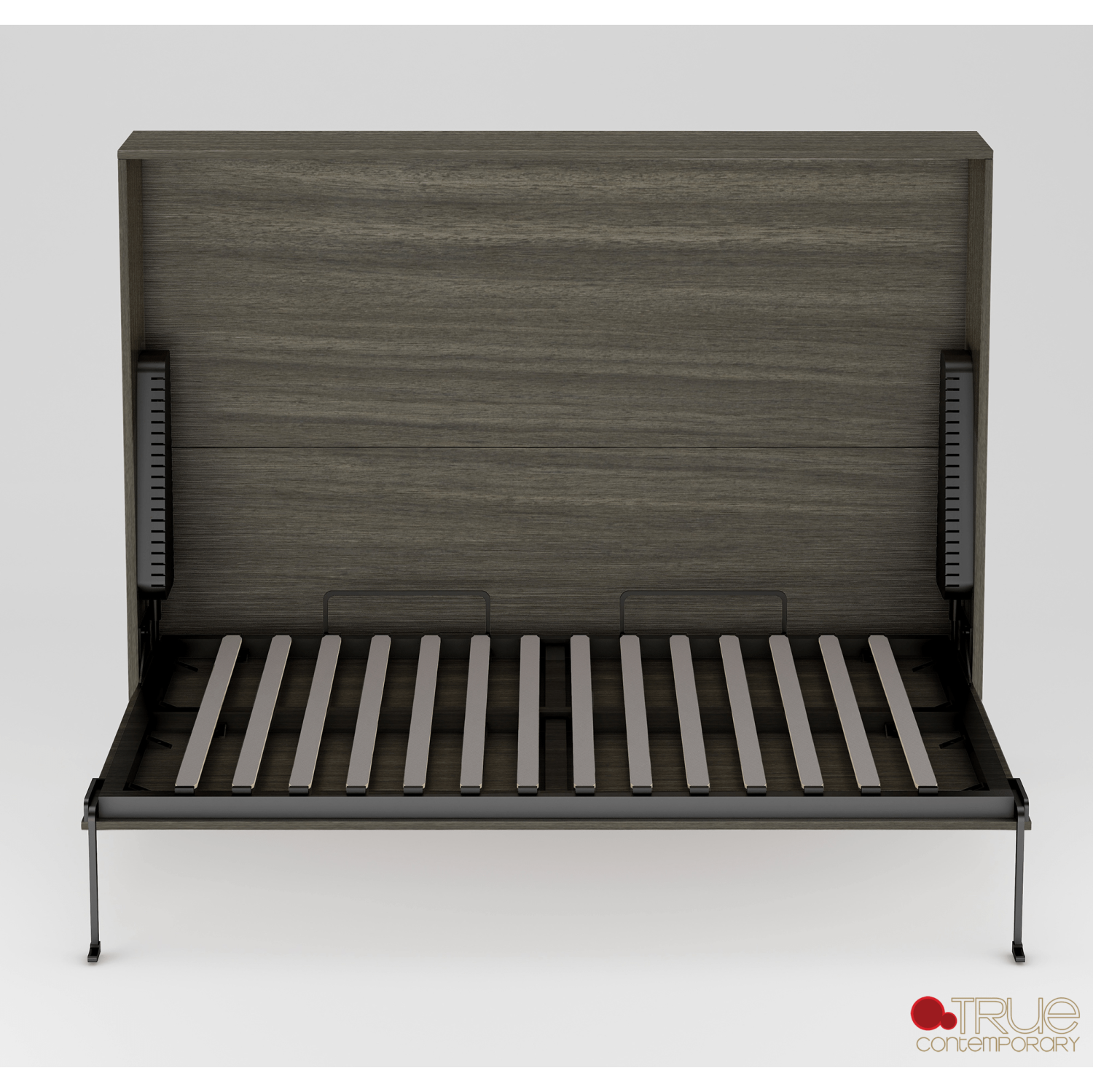 True Contemporary Heidi II Brown Horizontal Murphy Wall Pull Down Bed