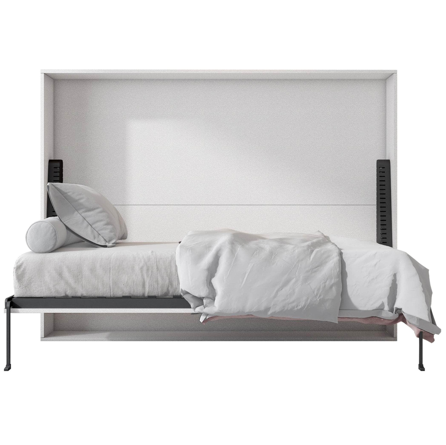 True Contemporary Heidi II White Horizontal Murphy Wall Pull Down Bed