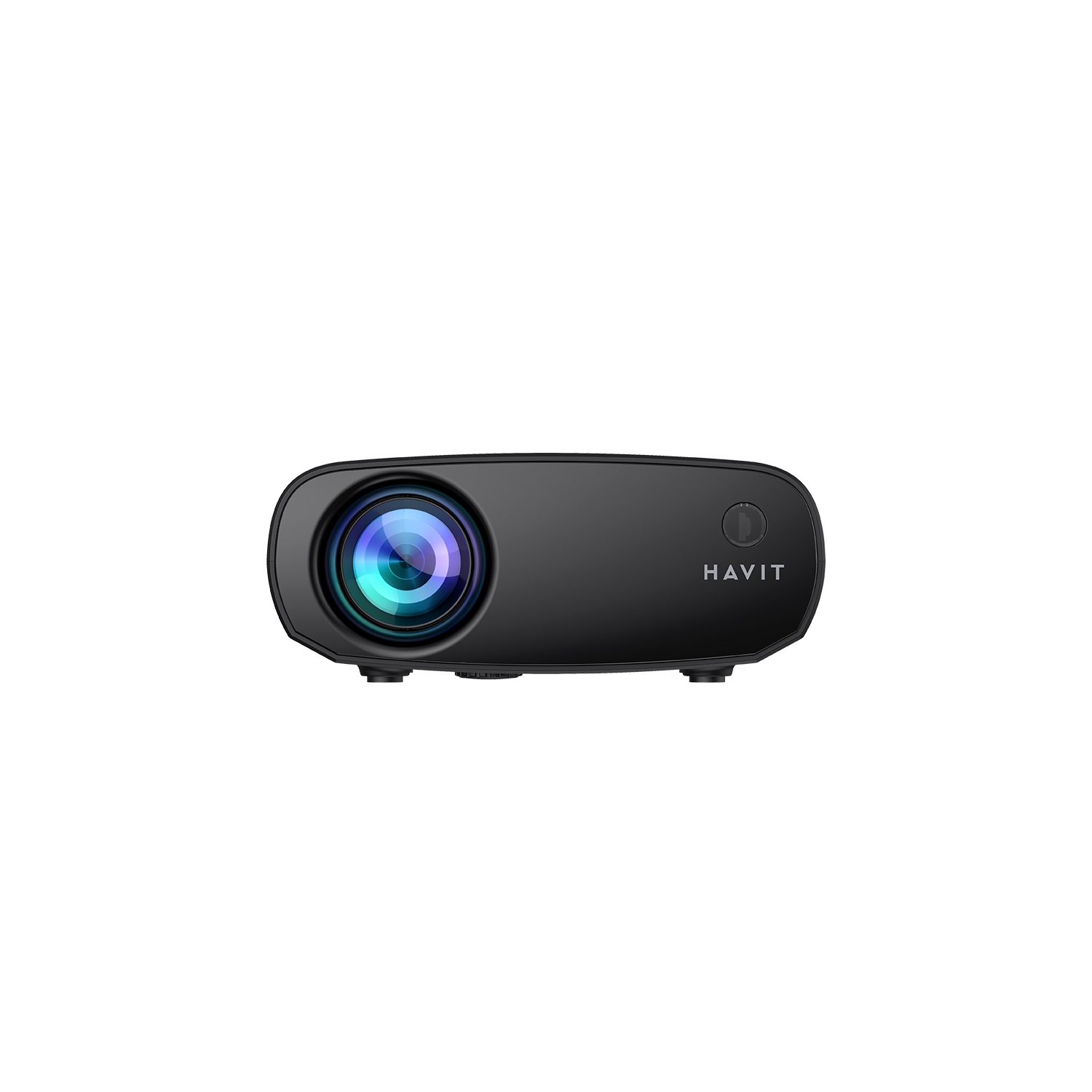 Havit Mini Projector, 1280x720P, Support 1080P, WiFi, Bluetooth, 110 ANSI Lumens, Build-in HiFi Stereo speaker_Black