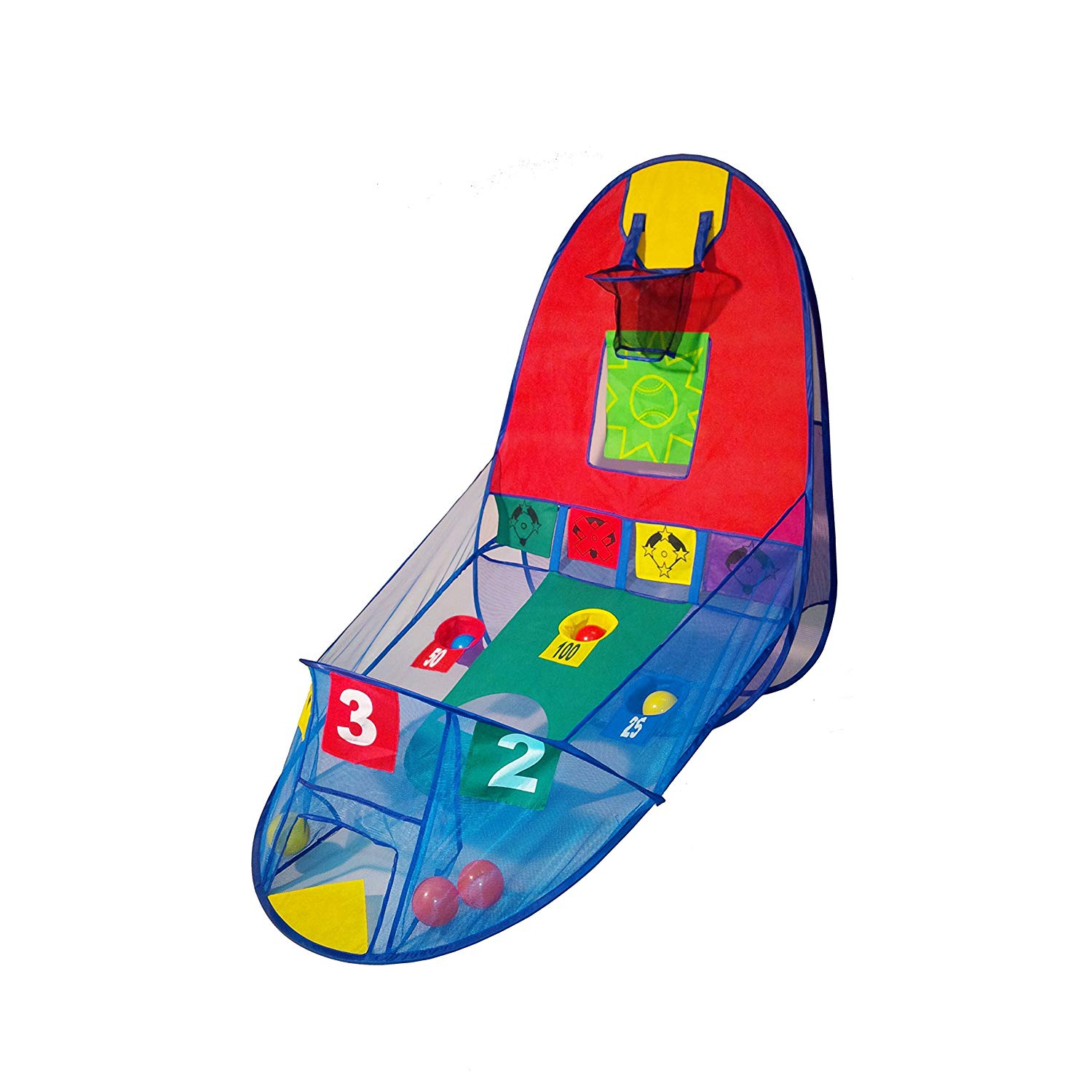 OsoFun Pop Up tent Basketball, Baseball, Skeeball Includes Carry Bag