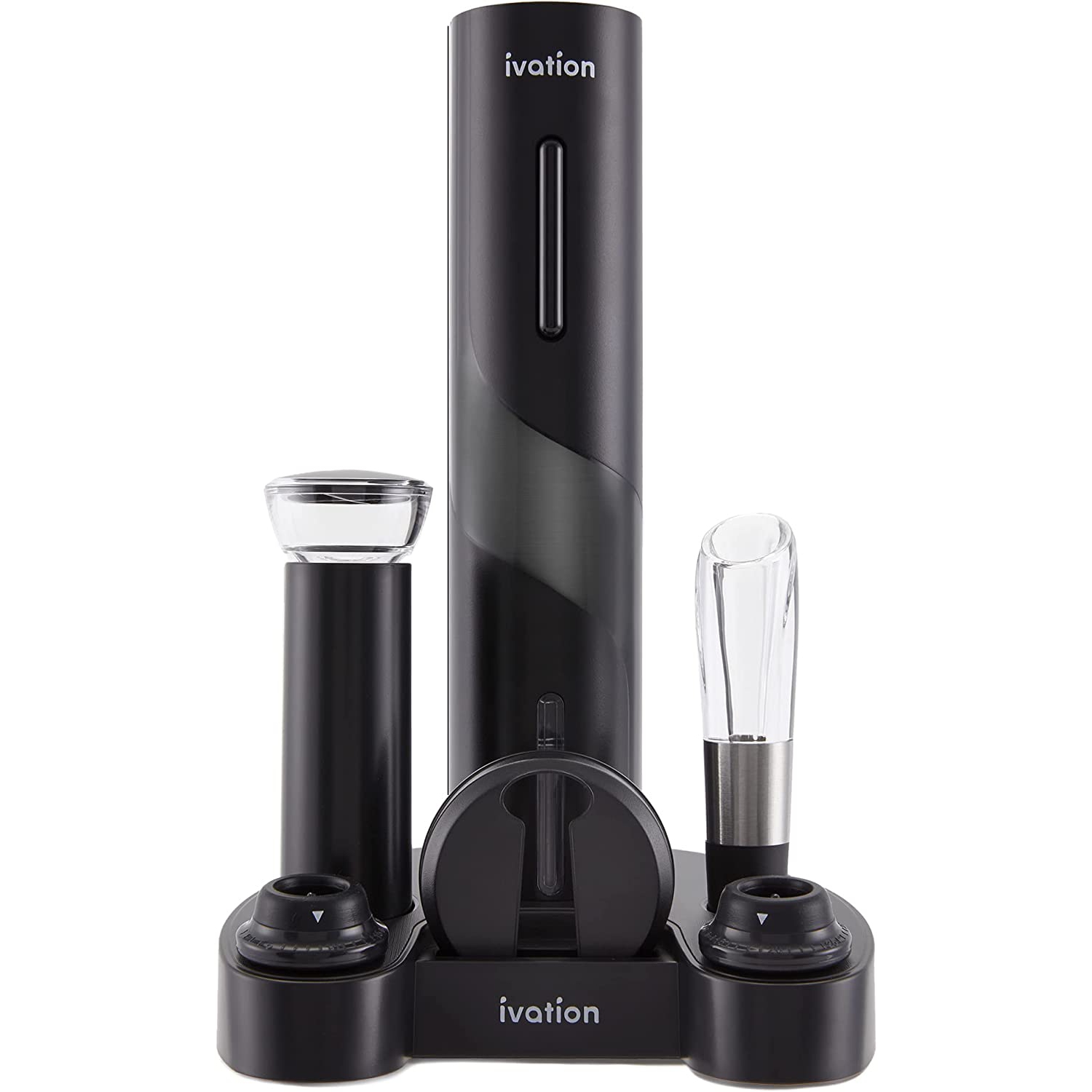 Ivation Electric Wine Opener,7-Piece Wine Gift Set, Electric Bottle Opener, Wine Aerator Pourer