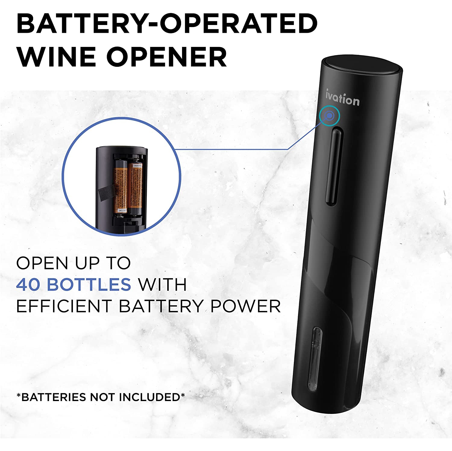Ivation Electric Wine Opener,7-Piece Wine Gift Set, Electric Bottle Opener, Wine Aerator Pourer