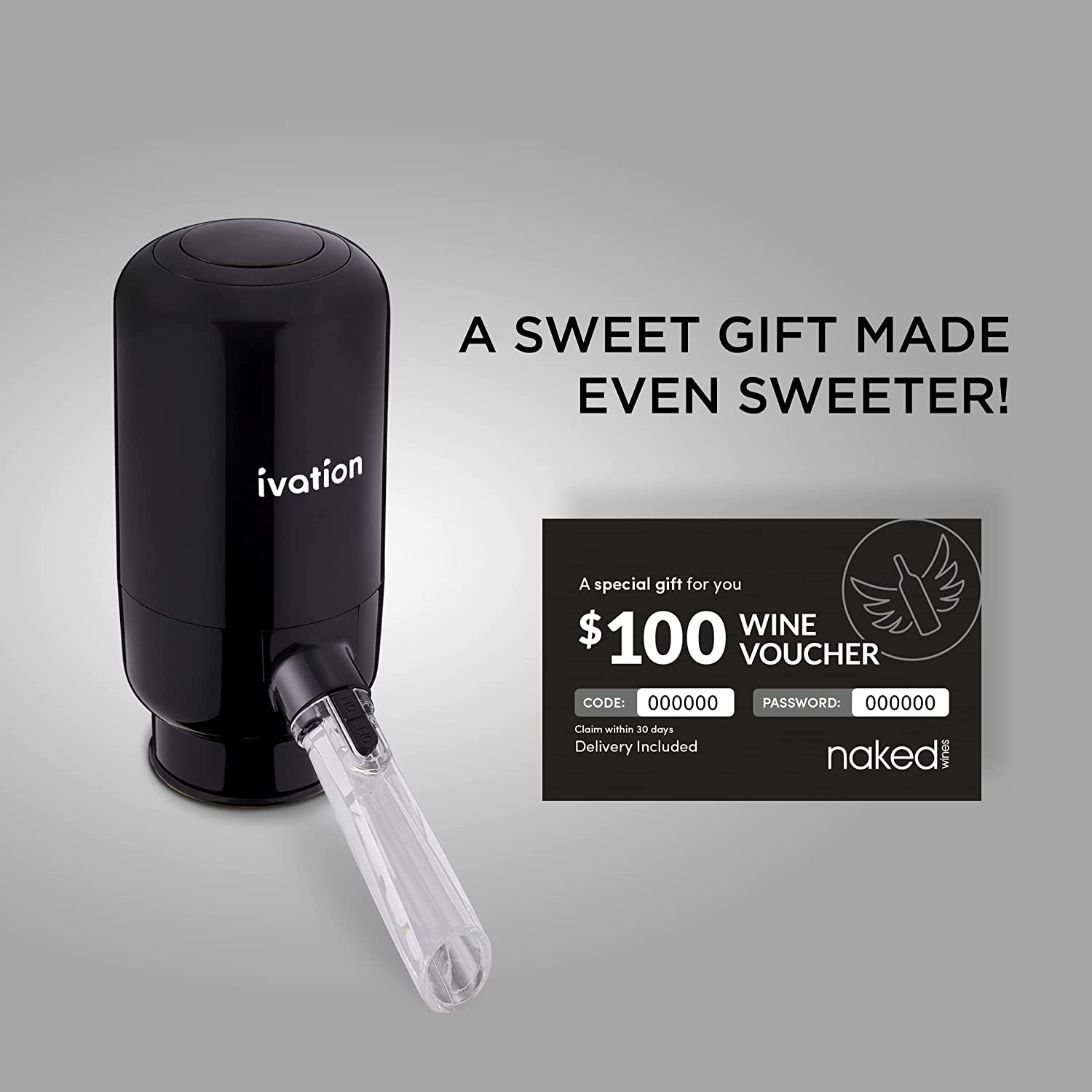 Ivation Wine Aerator and Dispenser Spout, Electric Wine Pourer & Stopper w/Automatic Button Dispenser