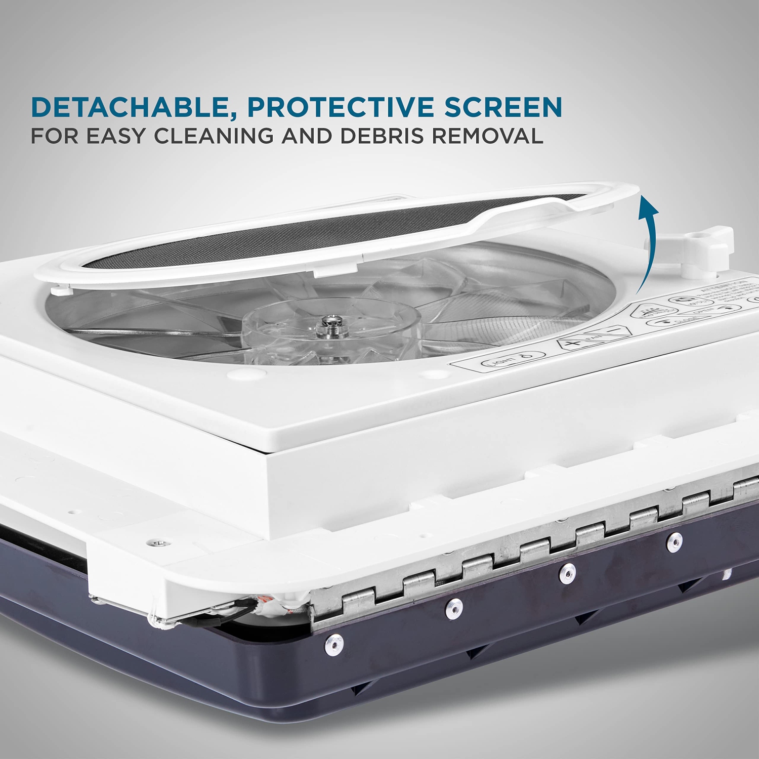 Hike Crew 11” RV Roof Vent Fan, 12V 10-Speed RV Vent Fan with LED Light and Remote, Smoked Lid