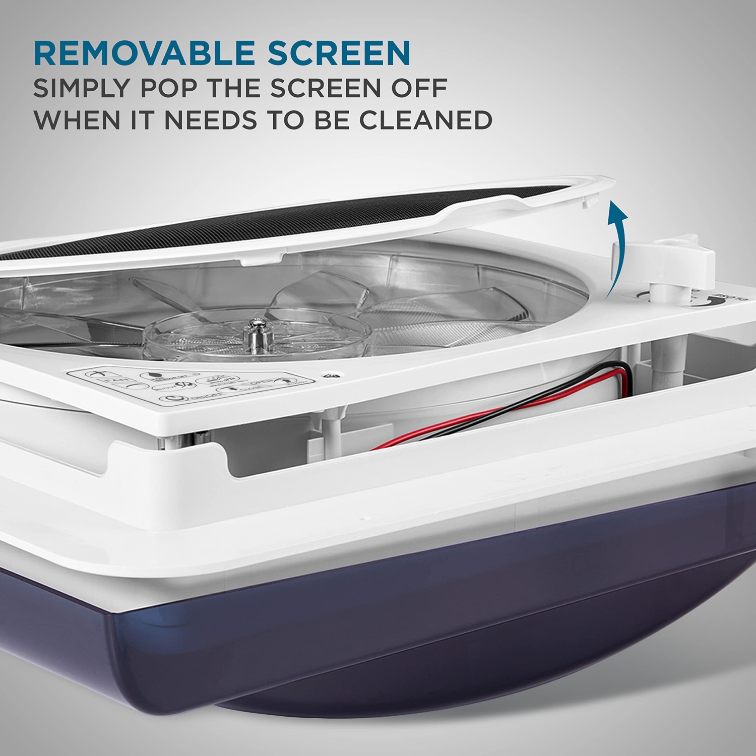 Hike Crew 14” RV Roof Vent Fan, 12V, 10-Speed RV Vent Fan with Remote and Rain Sensor, Smoked Lid