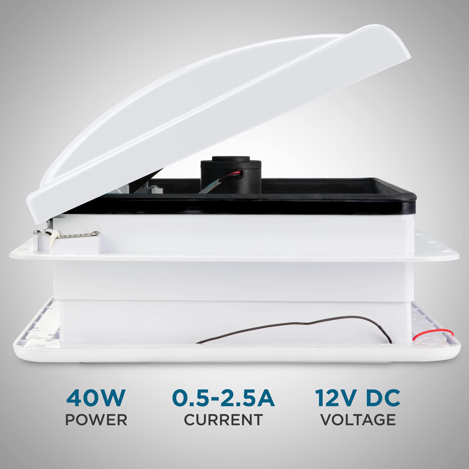 Hike Crew 14” RV Roof Vent Fan with Remote, 12V, 6-Speed Intake and Exhaust RV Vent Fan, White Lid