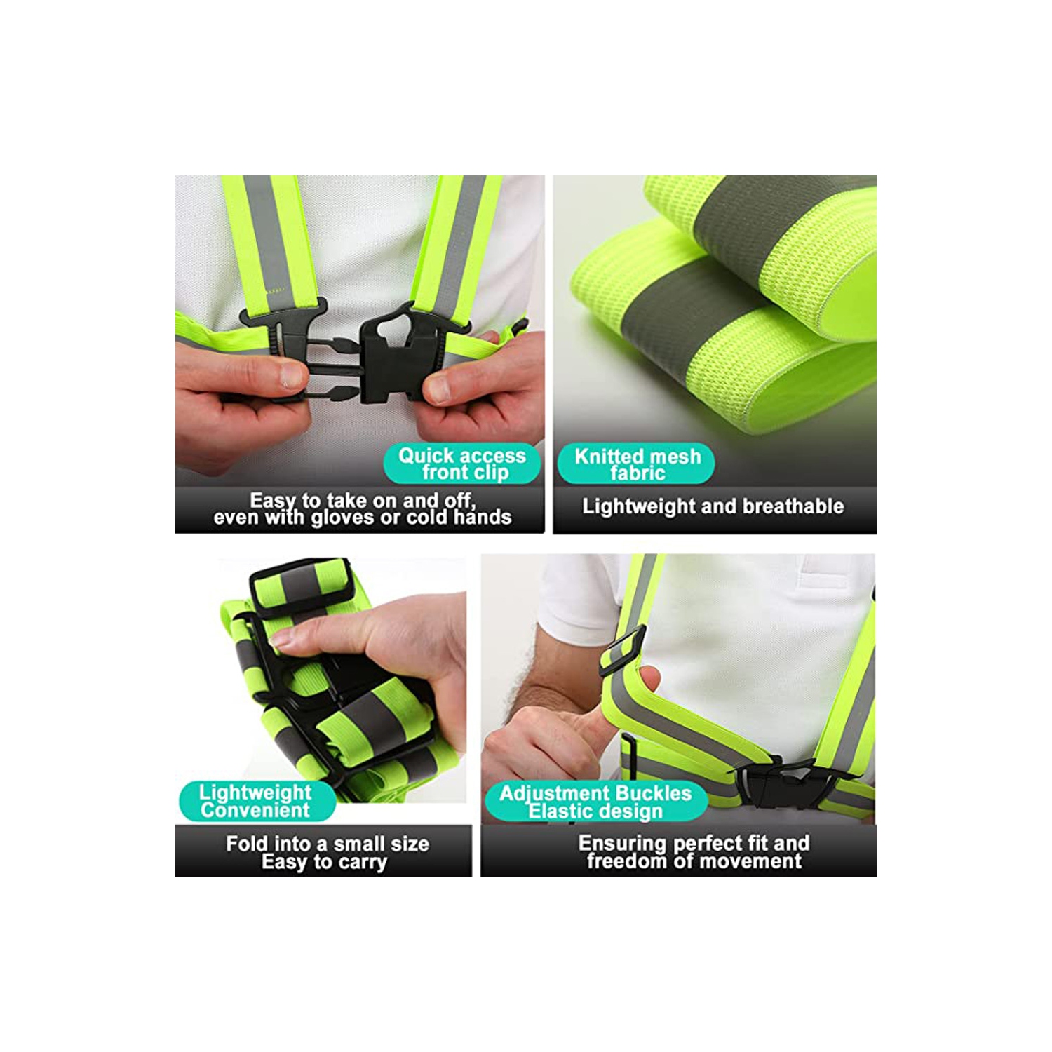 axGear Reflective Vest Adjustable Safety Running High Visibility Belt Cycling Hiking