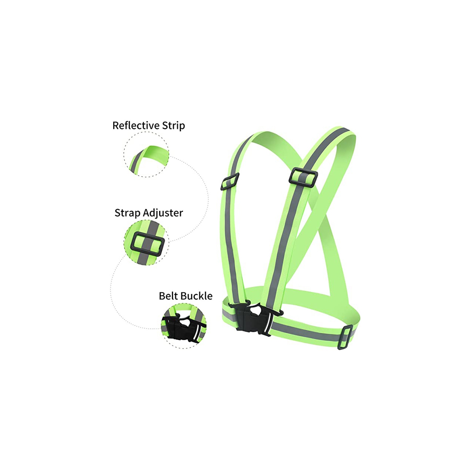 axGear Reflective Vest Adjustable Safety Running High Visibility Belt Cycling Hiking