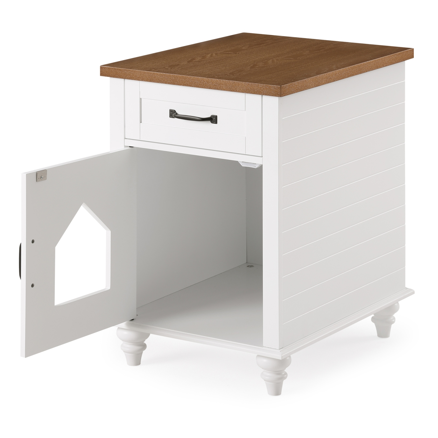 Table d’appoint Wampi Pet, bac à litière pour chats, bac à litière dissimulé, table de chevet avec couvercle pour chats, armoire pour chats