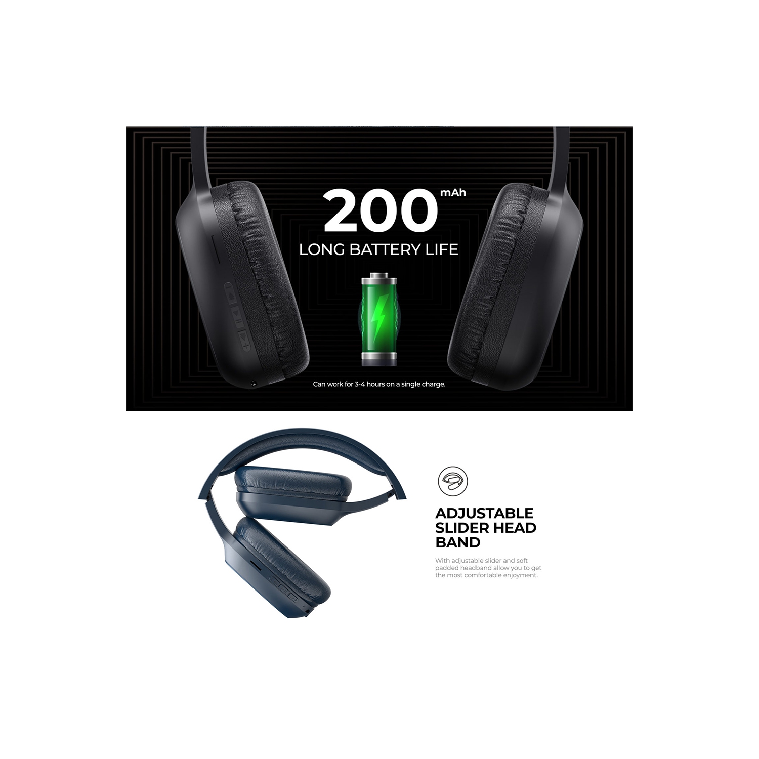 Havit H2590BT Pro Wireless Bluetooth V5.1 Multifunction headphone, Folding design_Black