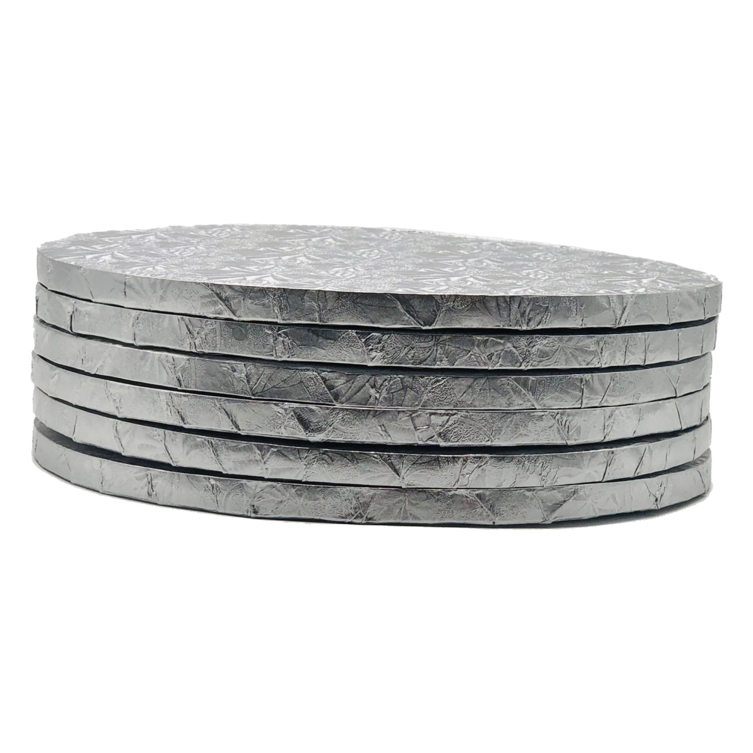 Plateau à Gâteau Rond Argent – 8″ X ½ ” Épais - 6 pcs.