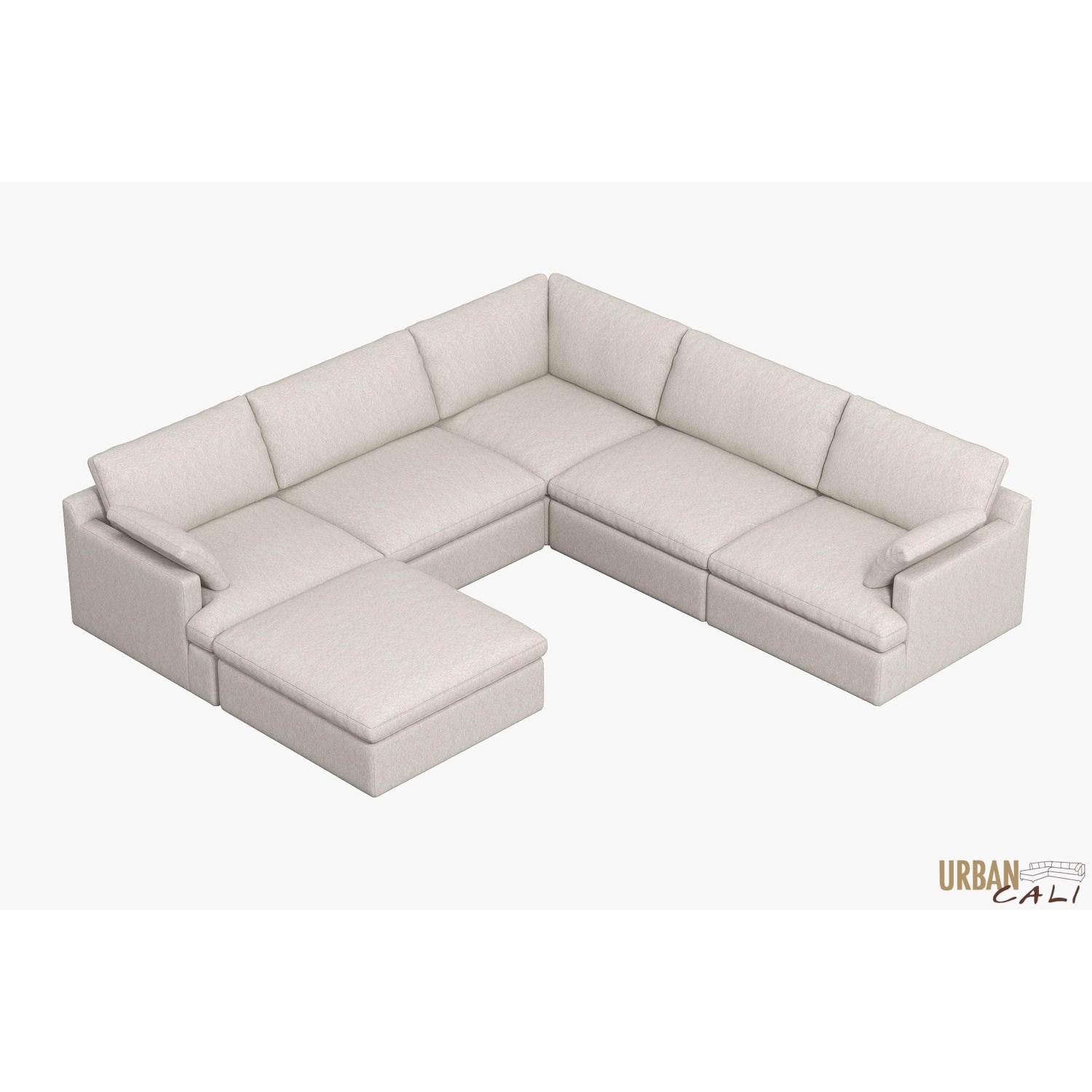 Sofa modulaire en coin Long Beach d'Urban Cali avec pouf