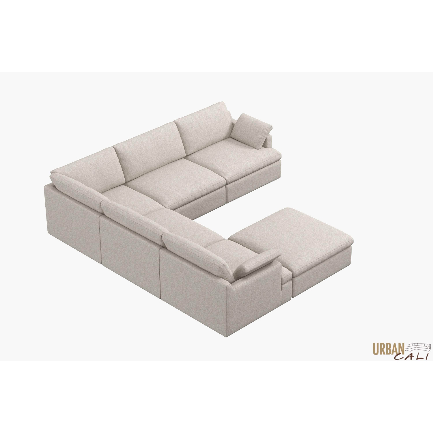 Sofa modulaire en coin Long Beach d'Urban Cali avec pouf