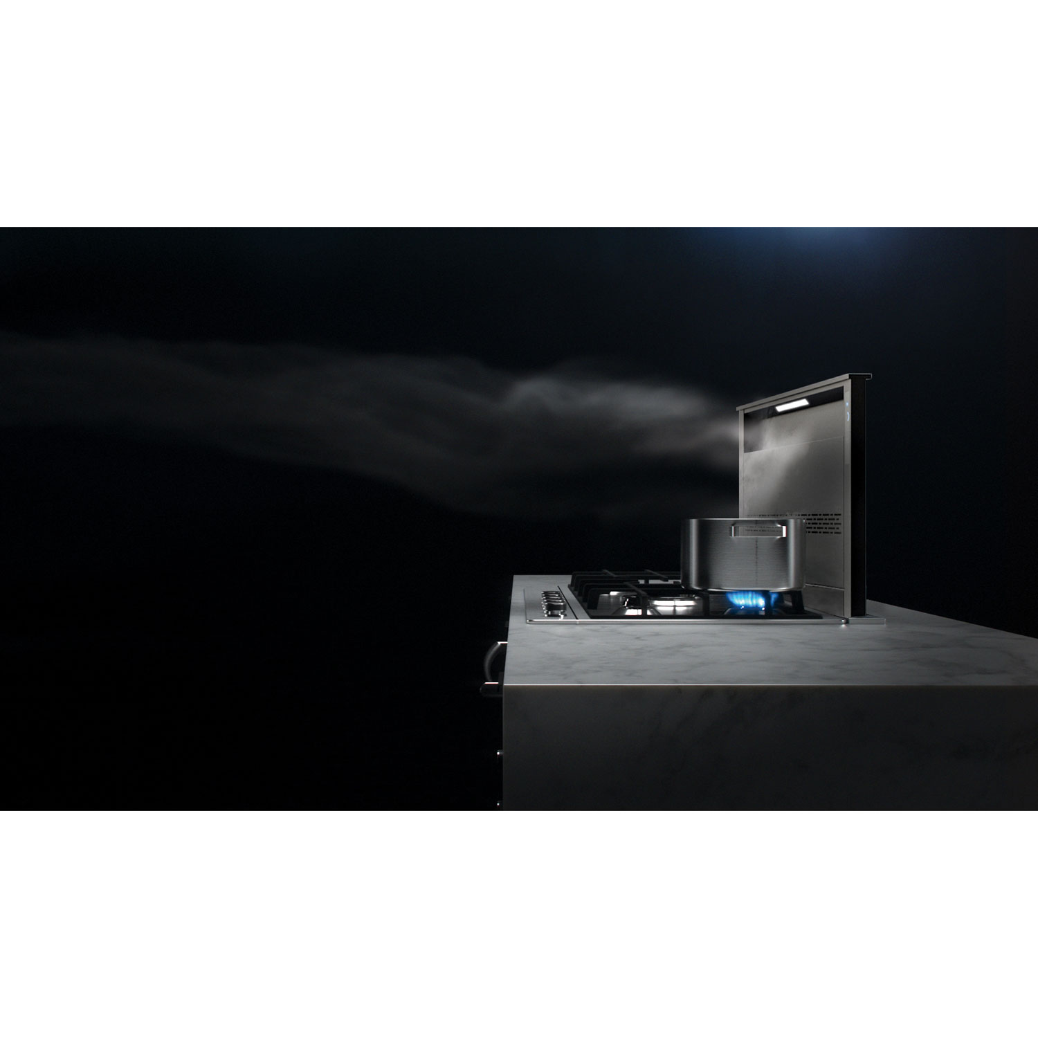 Best 30" Island Mount Downdraft Range Hood - Black Stainless Steel