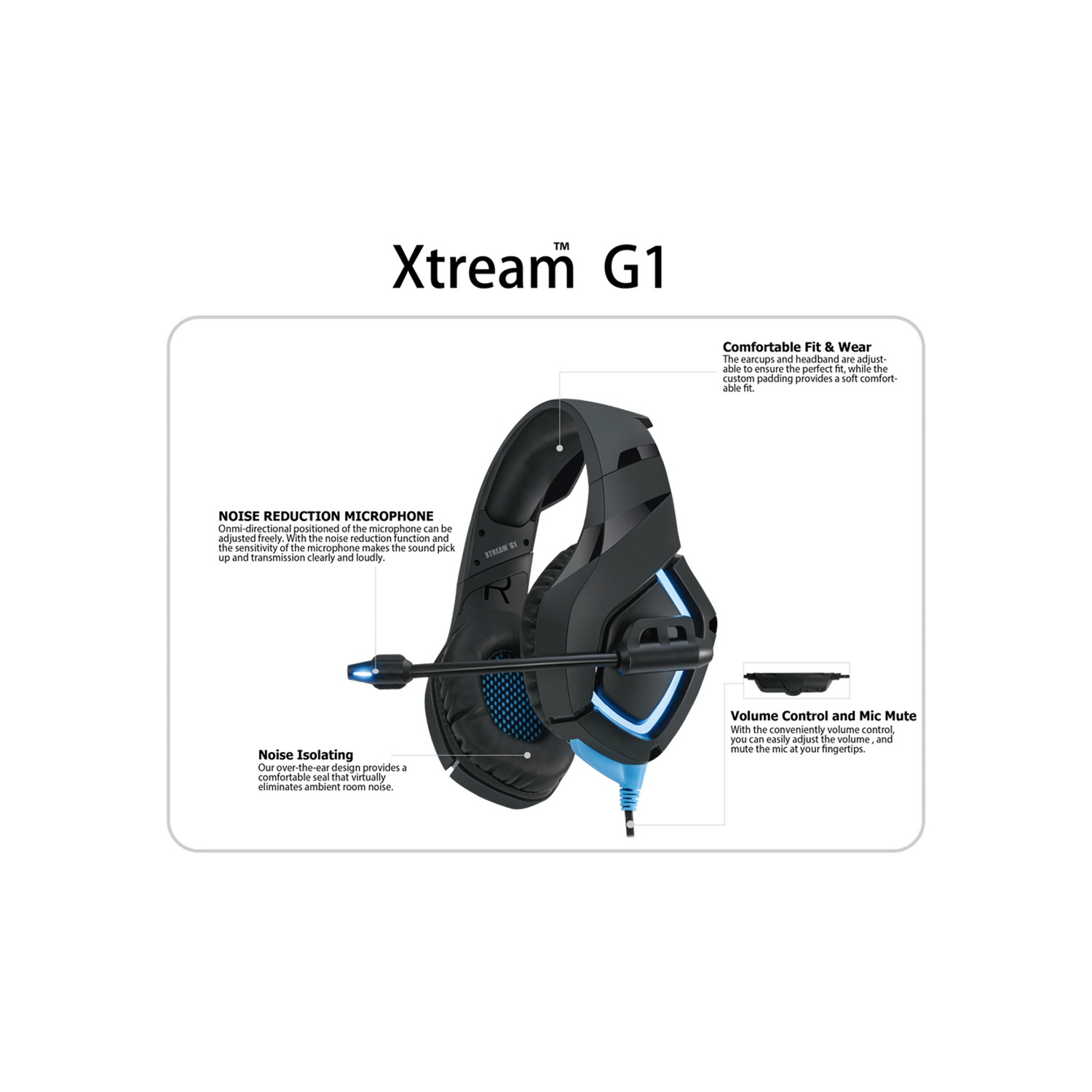 Adesso Xtream G1 Stereo Gaming Headset with Microphone XTREAM