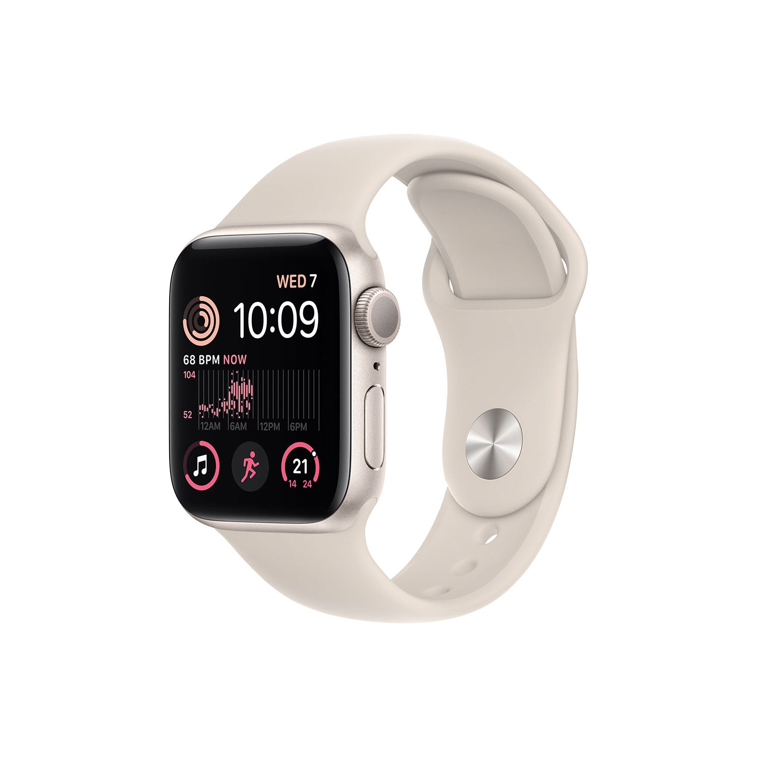 Apple Watch SE (GPS) 40mm Starlight Aluminum Case with Starlight Sport Band (2022) - Brand New