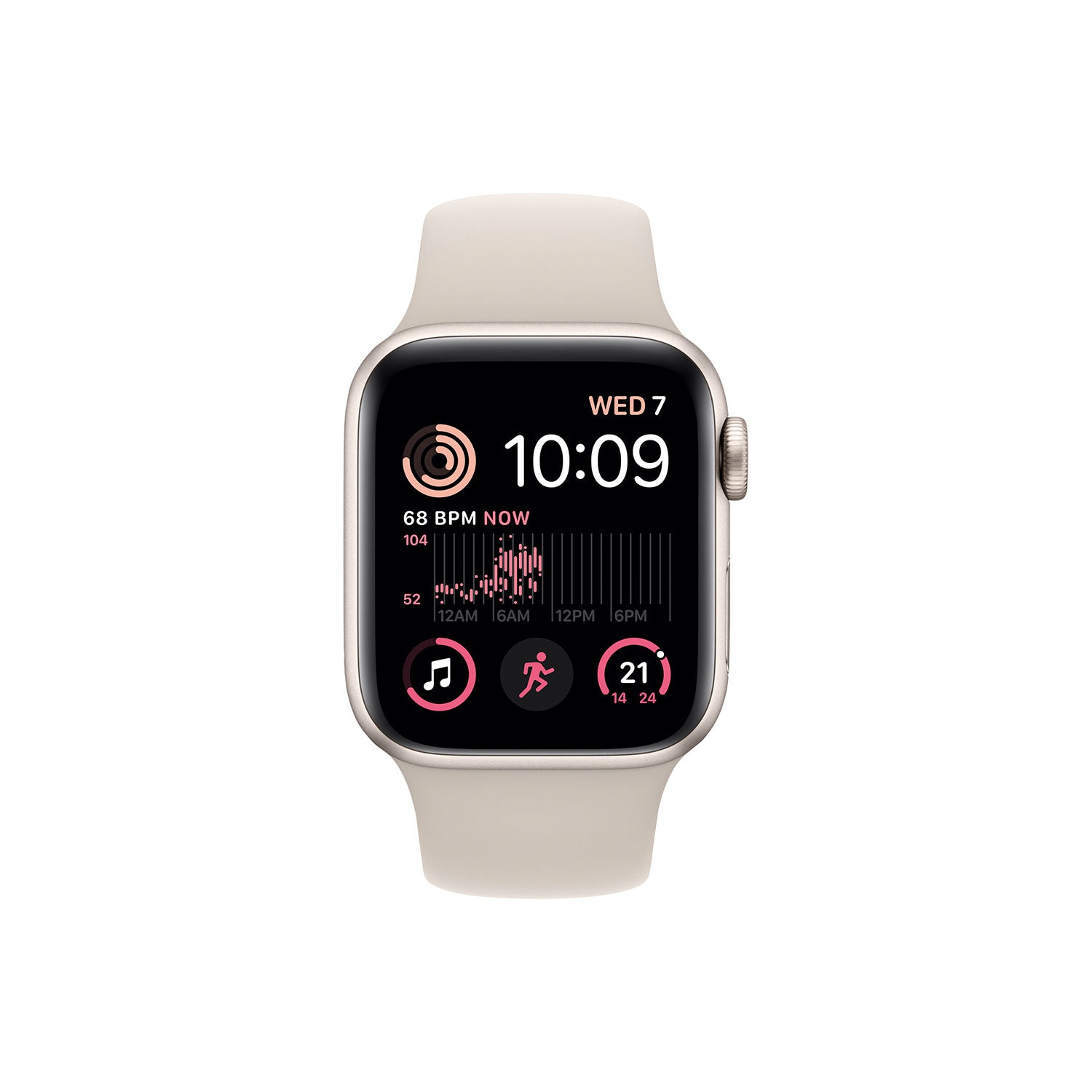 Apple Watch SE (GPS) 44mm Starlight Aluminum Case with Starlight Sport Band (2022) - Brand New