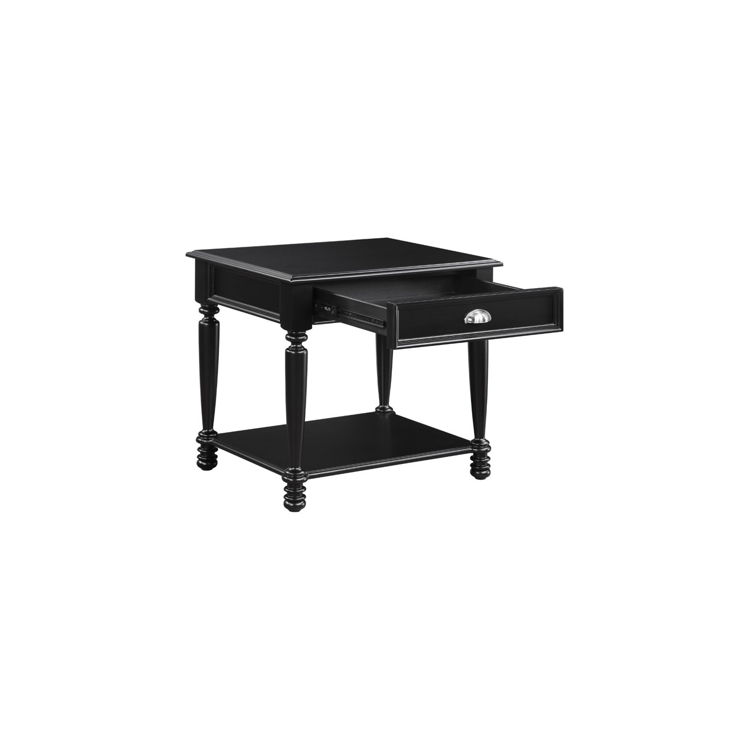 Lexicon Sanders Wood 1 Drawer End Table in Black