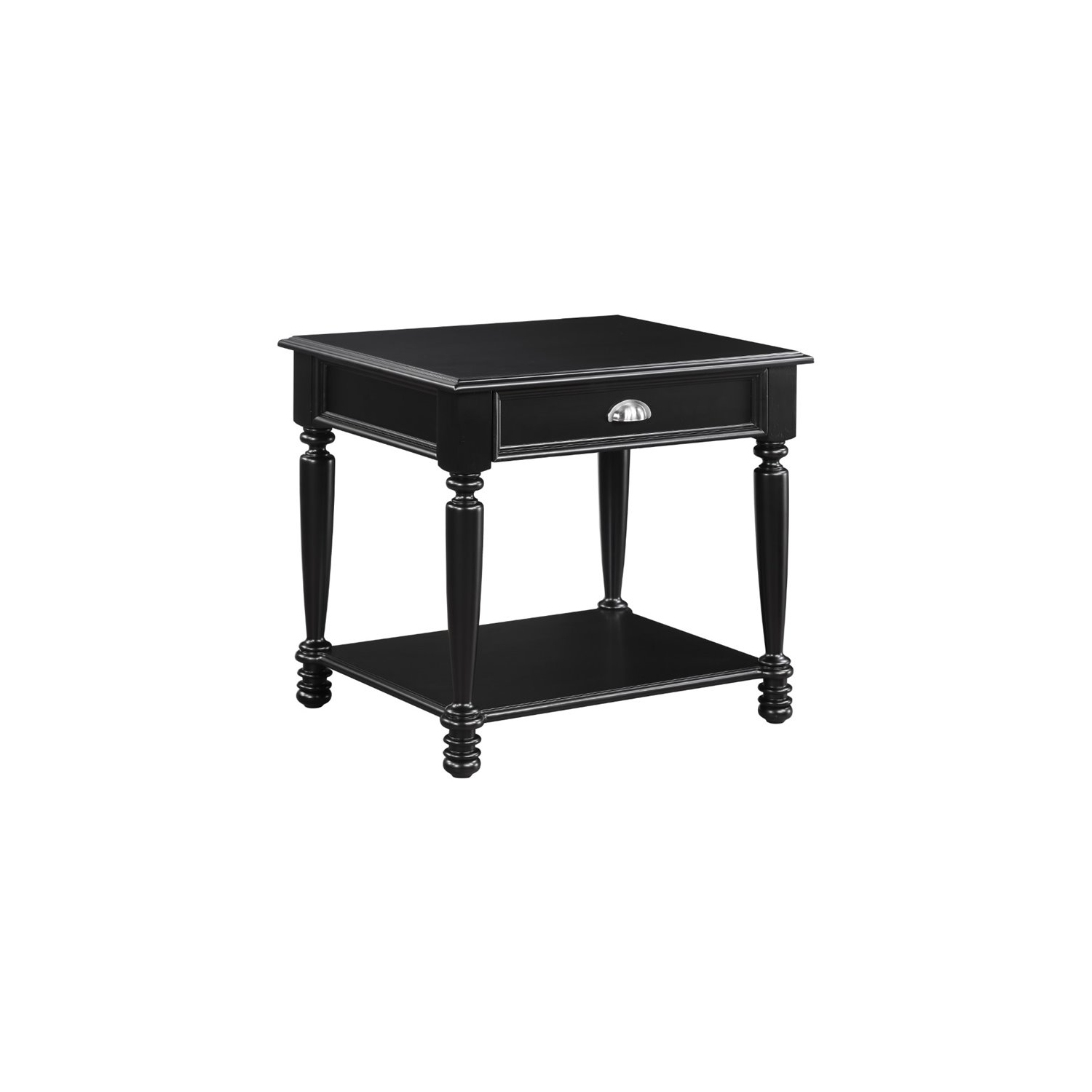 Lexicon Sanders Wood 1 Drawer End Table in Black