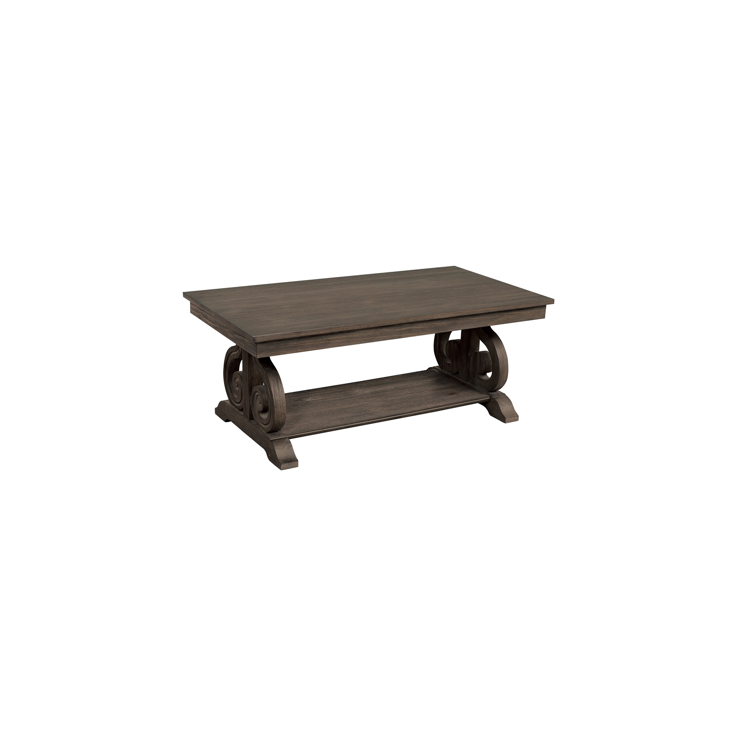 Lexicon Toulon Wood Coffee Table in Distressed Dark Oak