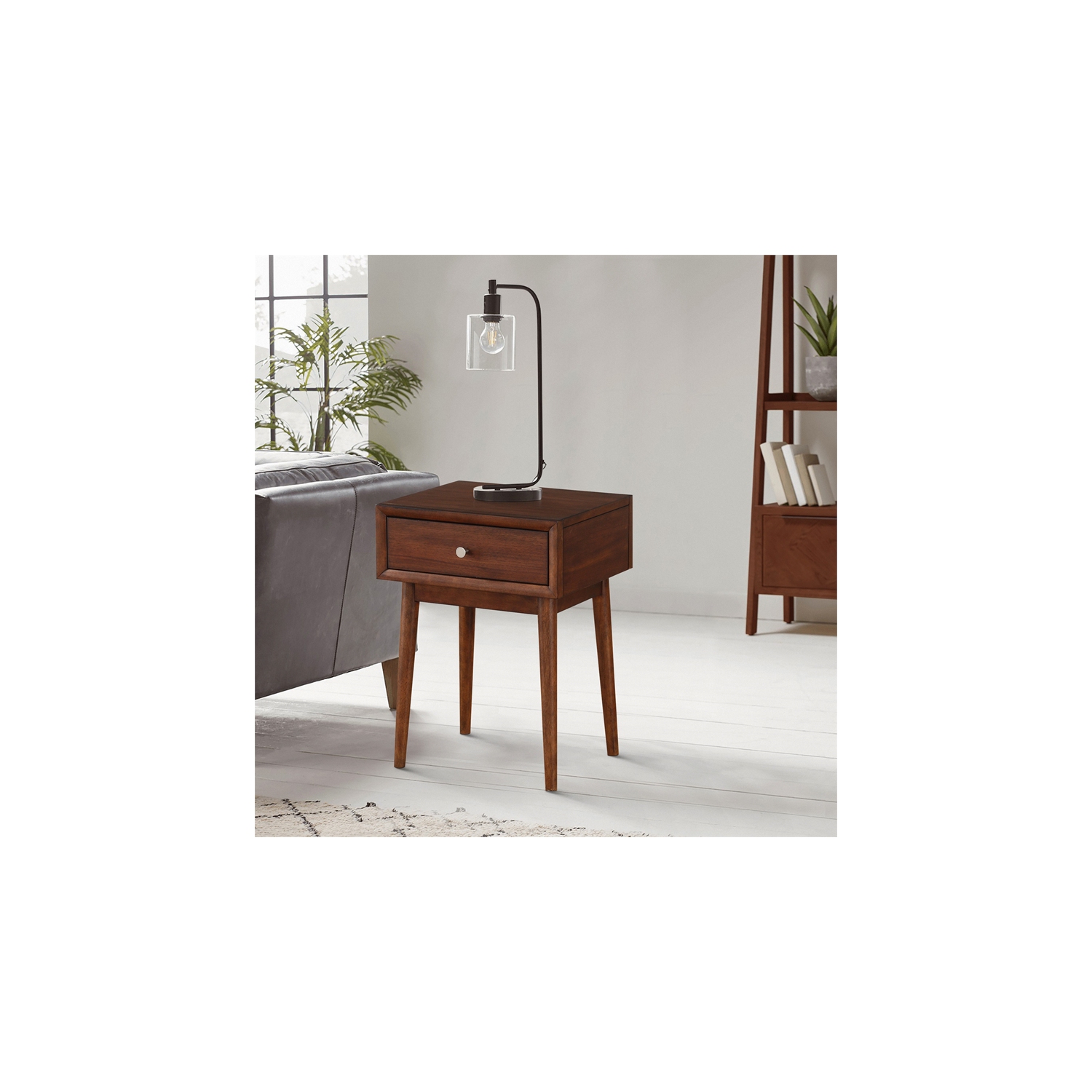 Lexicon Frolic Wood 1 Drawer End Table in Brown
