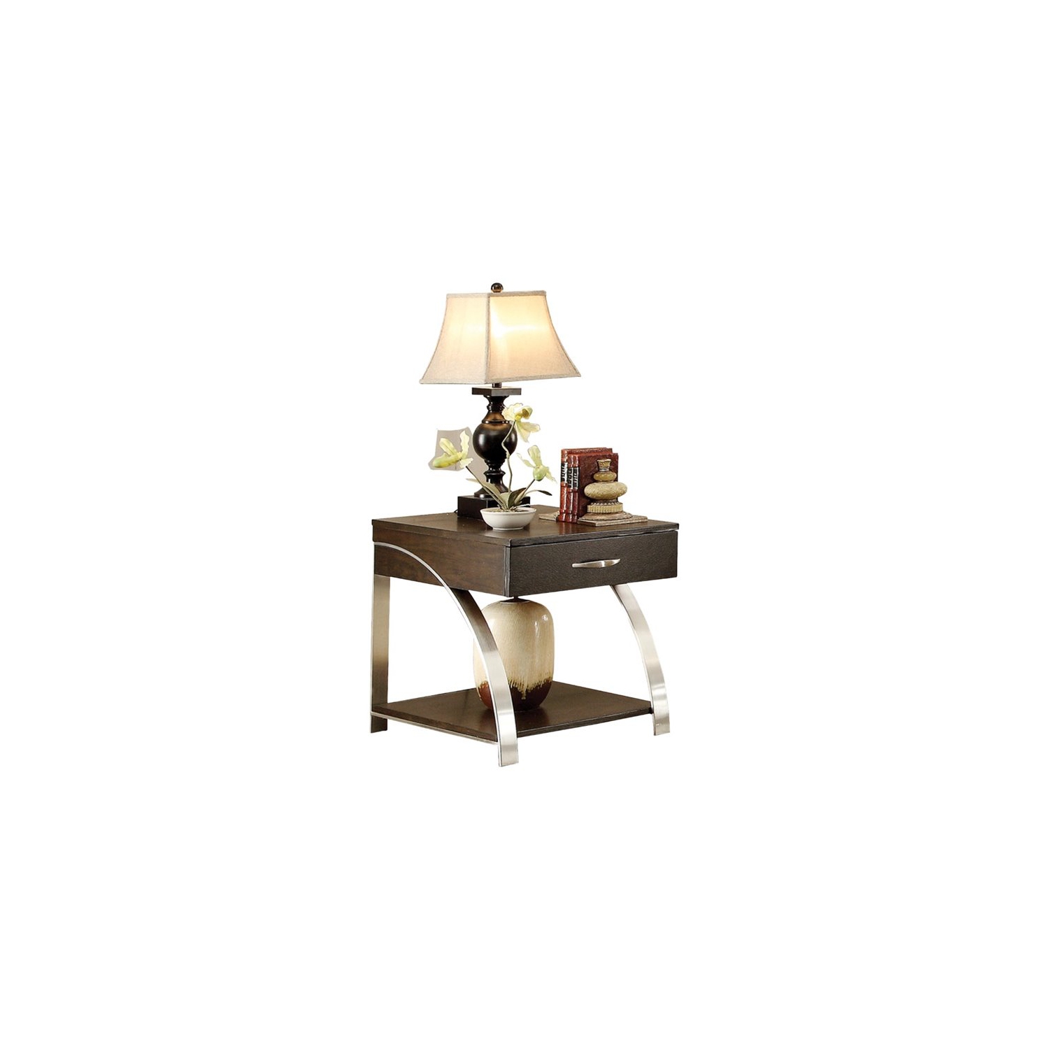 Lexicon Tioga Metal Lift Top End Table in Espresso