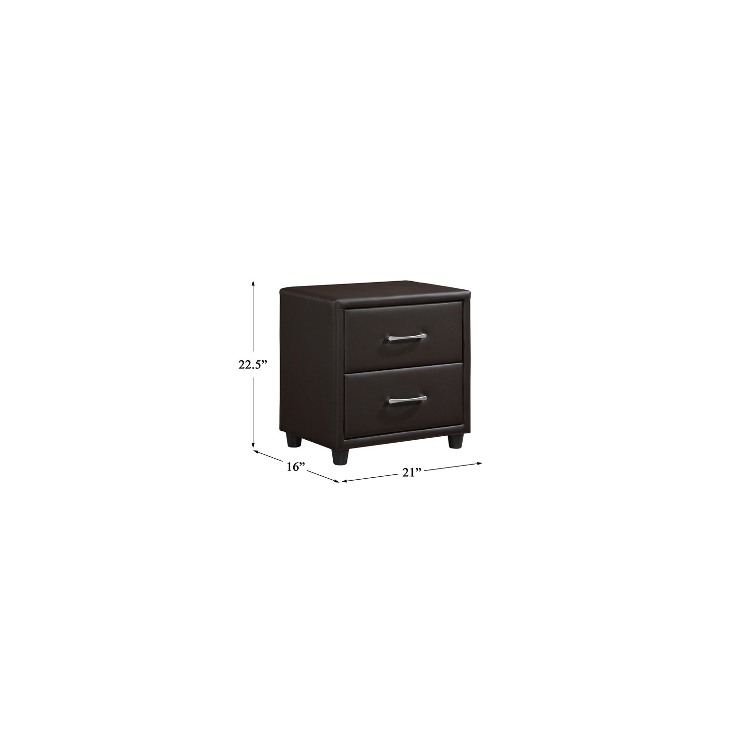 Lexicon Lorenzi 2-Drawers Contemporary Wood Nightstand in Dark Brown