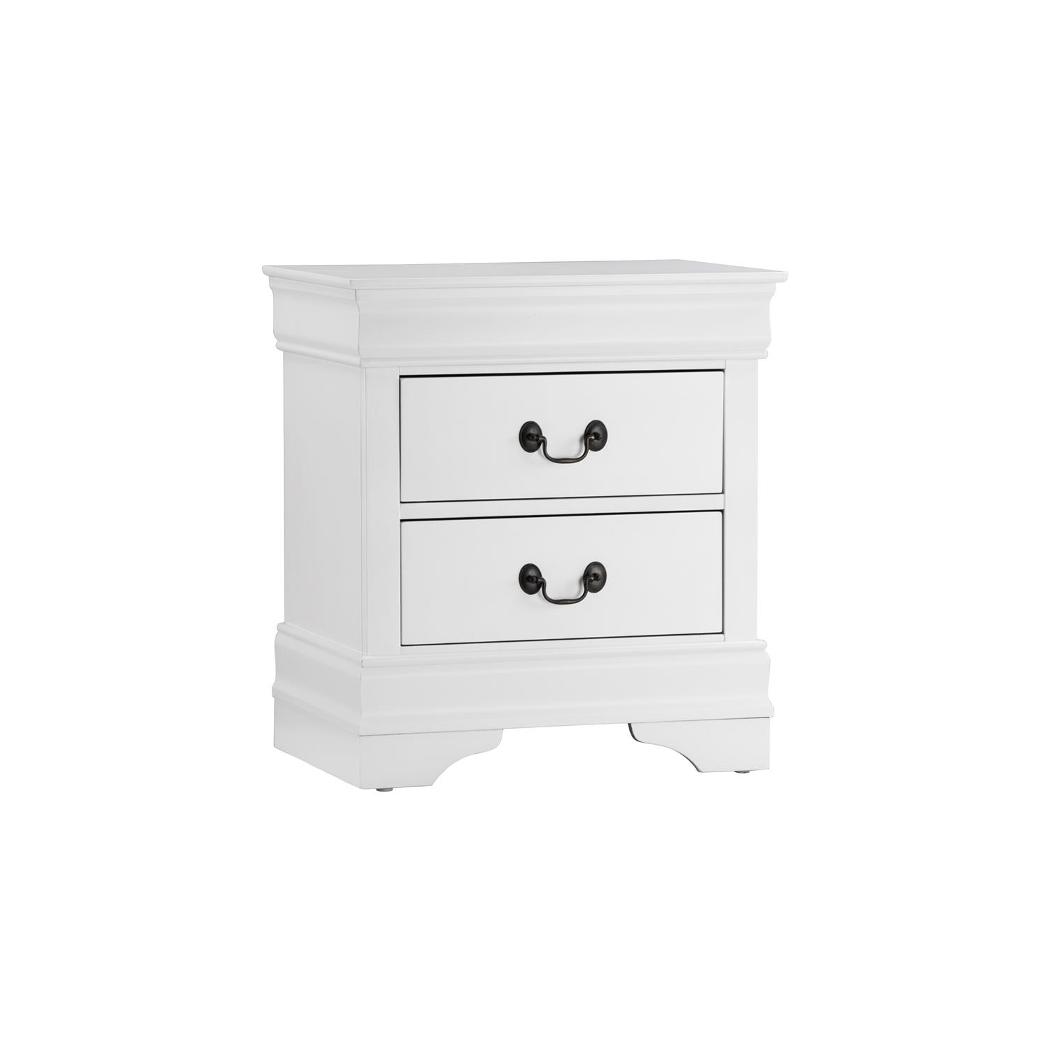 Lexicon Mayville Traditional 2-Drawer Wood Nightstand in White