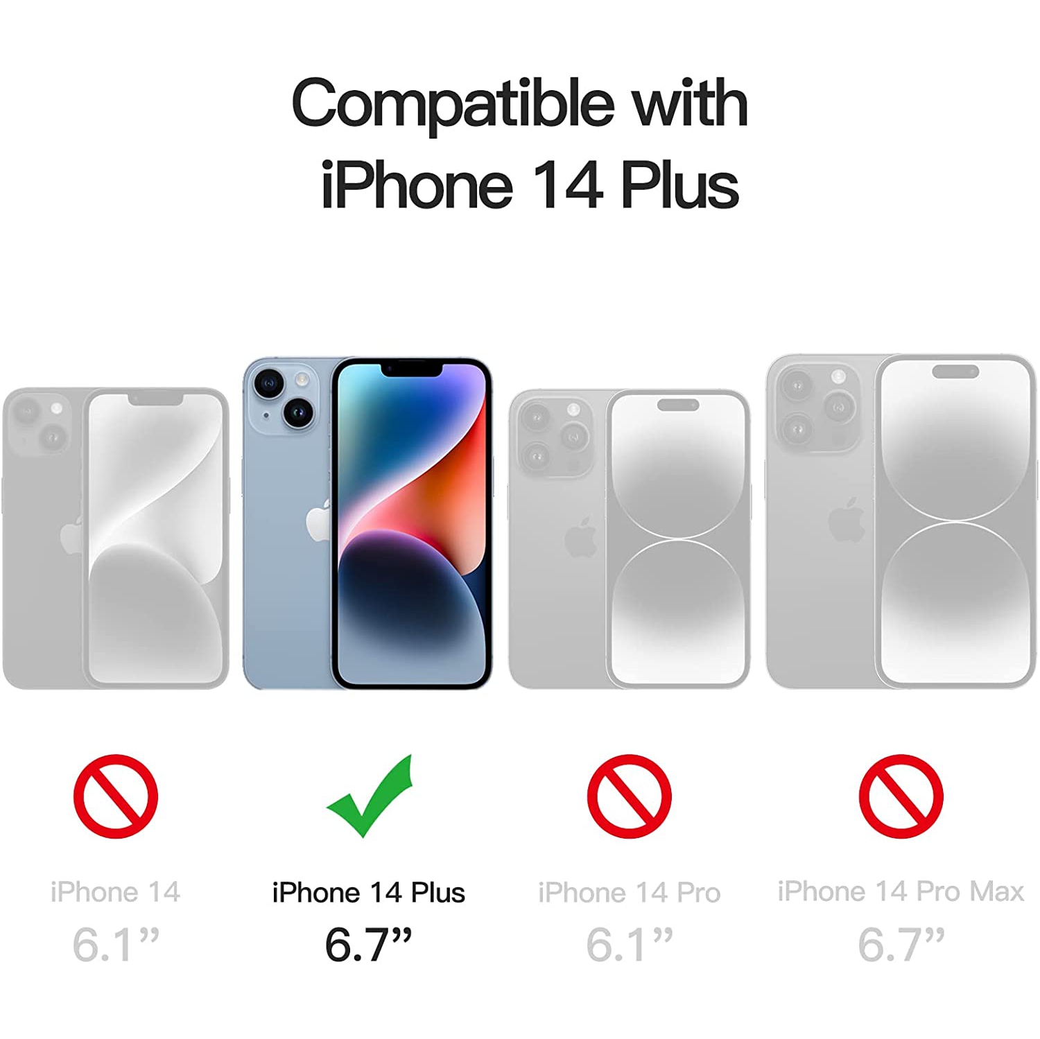 KeeGuard Privacy Screen Protector for iPhone 14 Plus 6.7-Inch, Anti Spy Tempered Glass Film