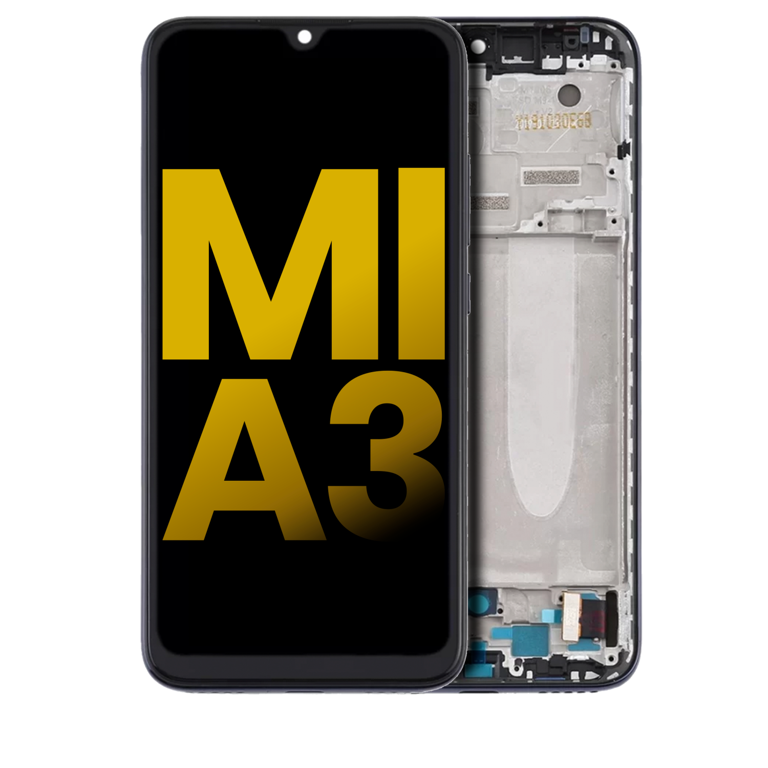 Remis à neuf – écran DELO de remplacement avec cadre compatible avec Xiaomi mi A3 (noir)