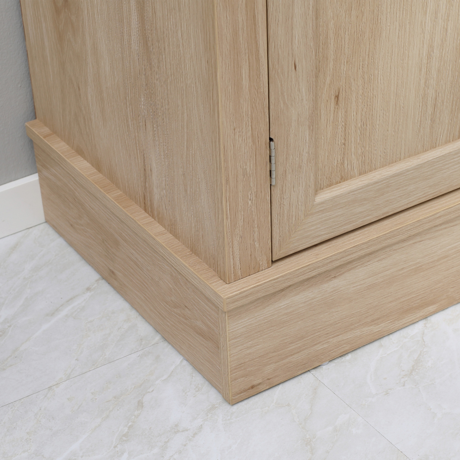 HOMCOM – Armoire garde-manger moderne de 72&nbsp;po, grande armoire de rangement autonome avec tablettes réglables, portes, espace ouvert, chêne