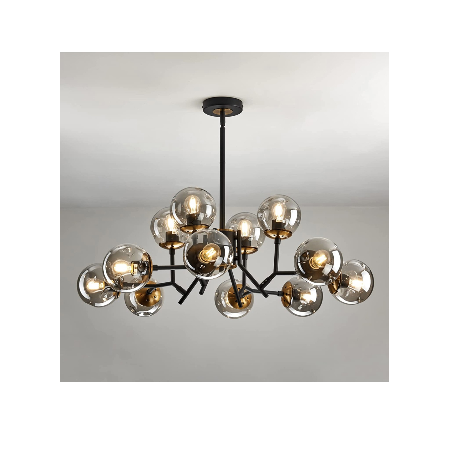 A|M Lighting 12-Light Glass Globe Sputnik Chandelier Mid-Century Modern
