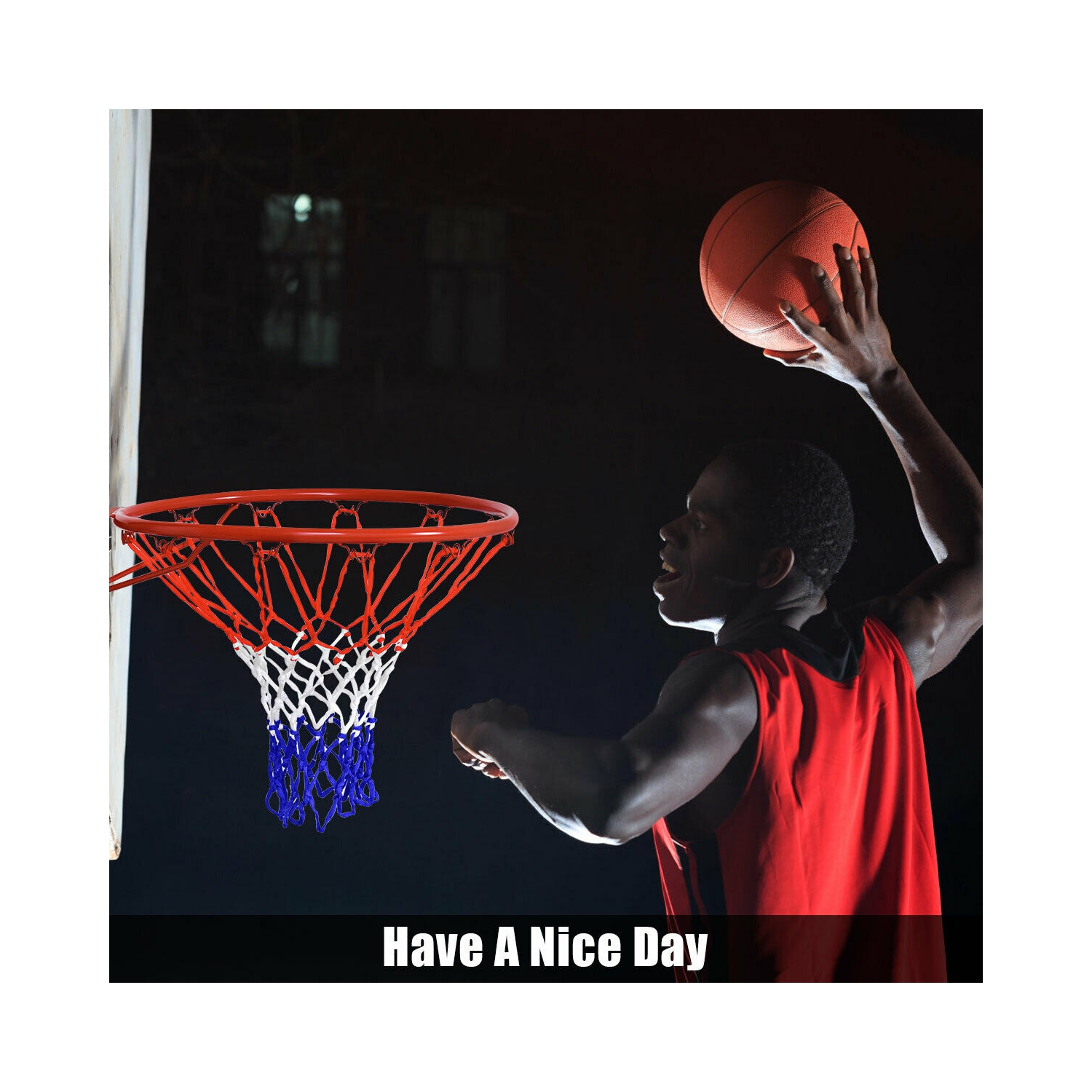 Gymax 18'' Basketball Ring Hoop Net Outdoor Hanging Basket