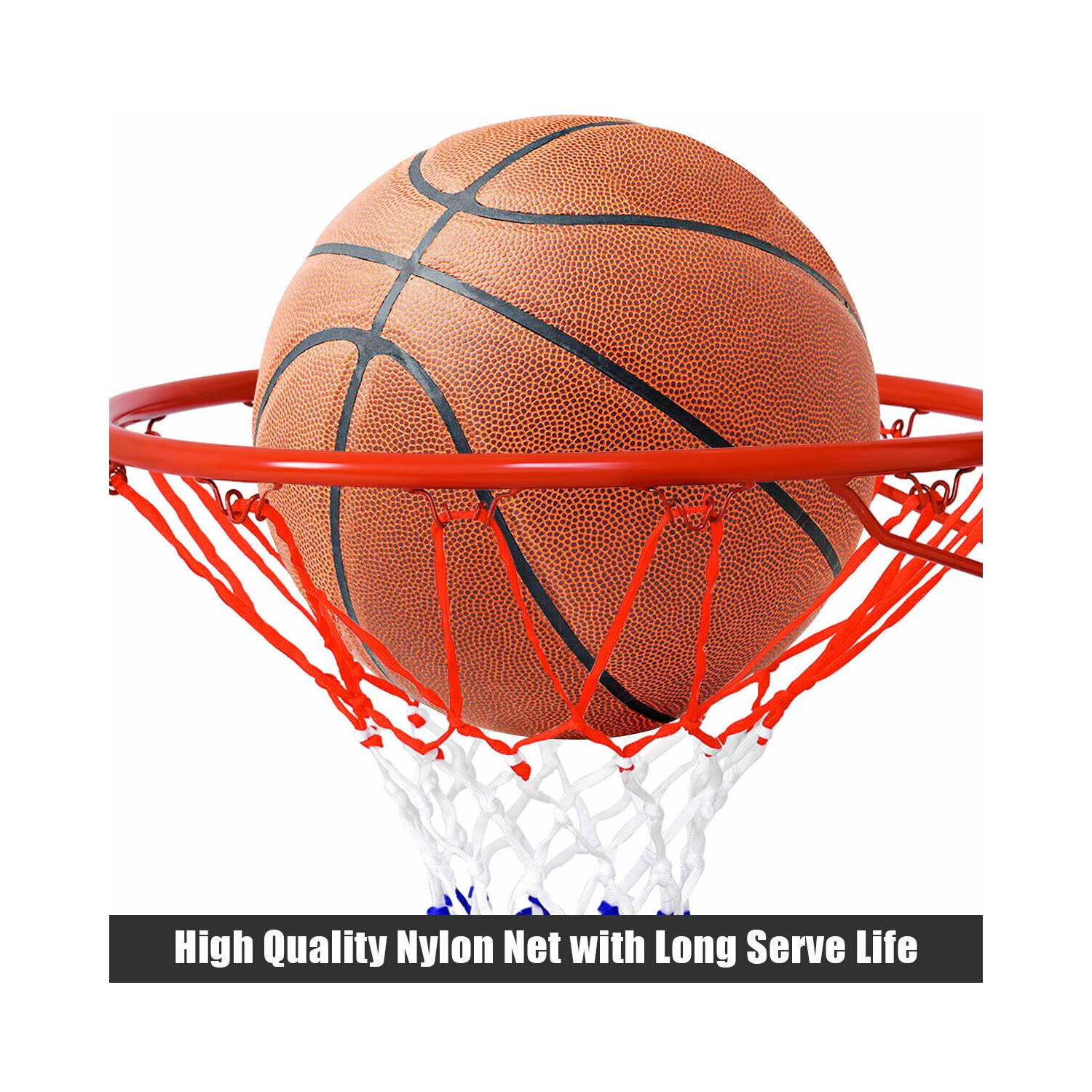 Gymax 18'' Basketball Ring Hoop Net Outdoor Hanging Basket