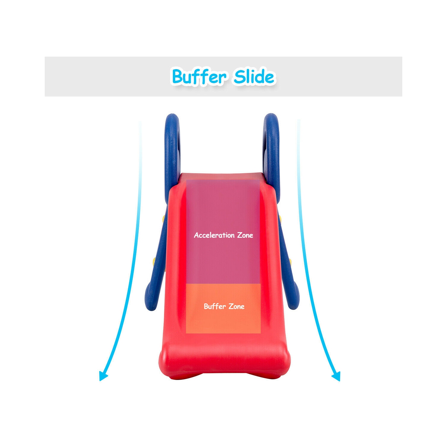 Gymax 2 Step Children Folding Slide Plastic Fun Toy Up-down For Kids Indoor & Outdoor