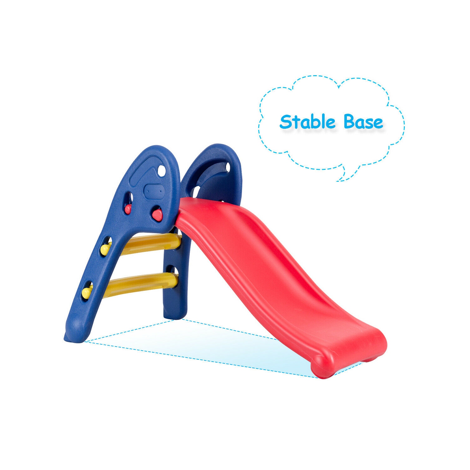 Gymax 2 Step Children Folding Slide Plastic Fun Toy Up-down For Kids Indoor & Outdoor