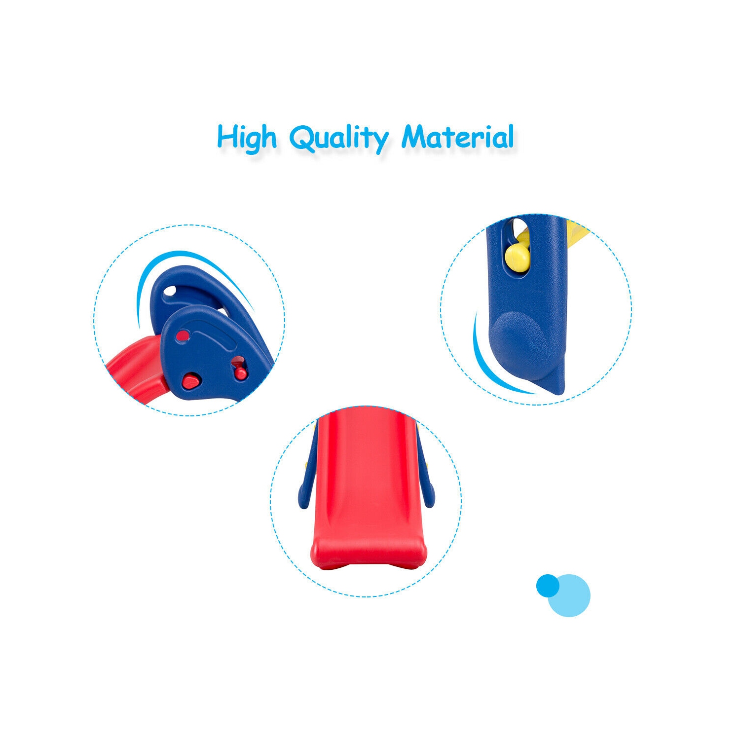 Gymax 2 Step Children Folding Slide Plastic Fun Toy Up-down For Kids Indoor & Outdoor