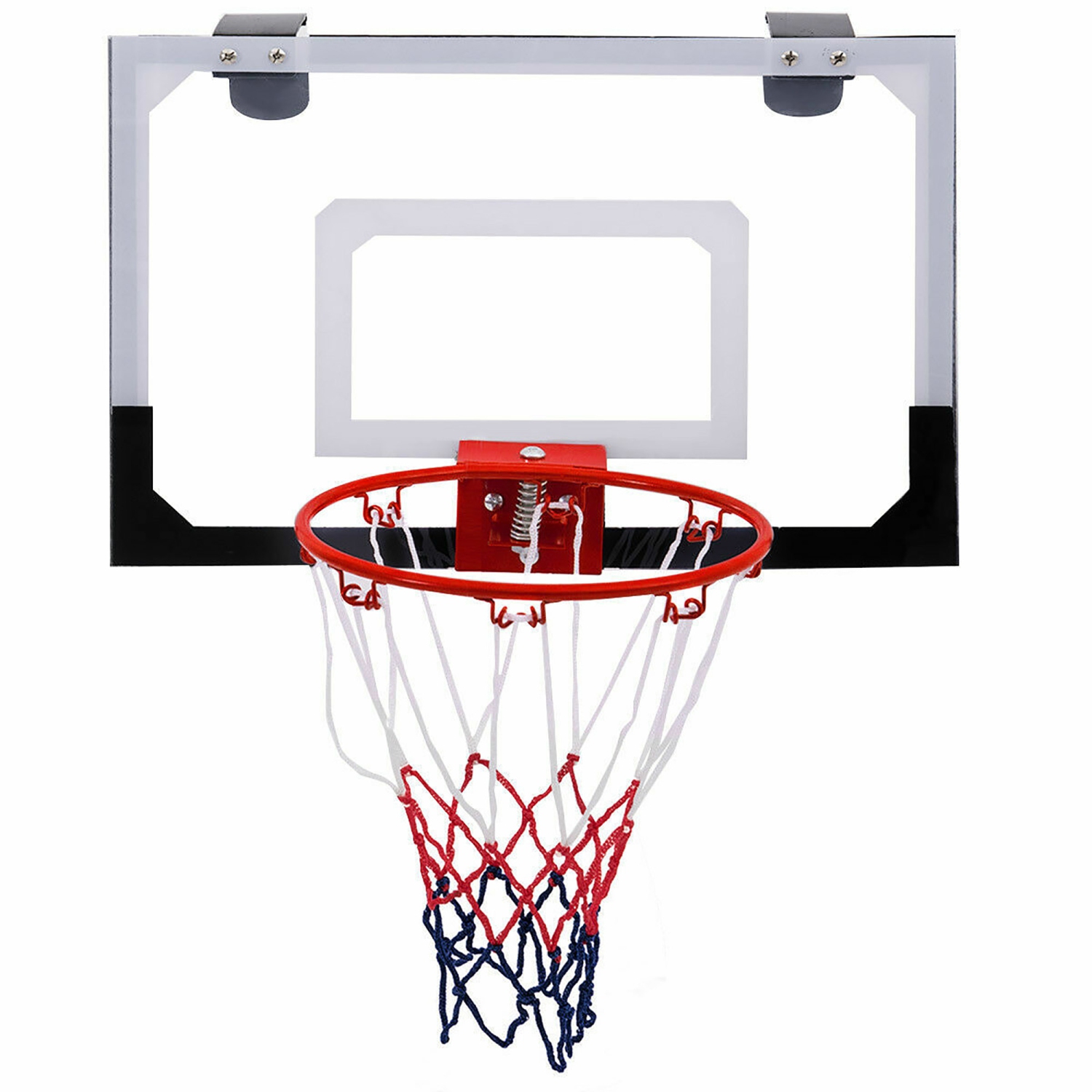 Gymax Over-The-Door Mini Basketball Hoop Includes Basketball & Hand Pump Indoor Sports