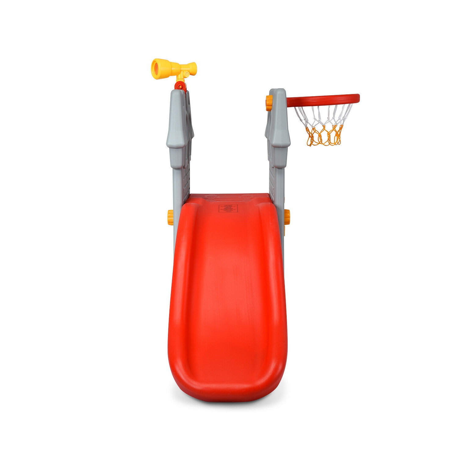 Gymax 2-Step Children Castle Slide Basketball Hoop and Telescope Toy Indoor & Outdoor