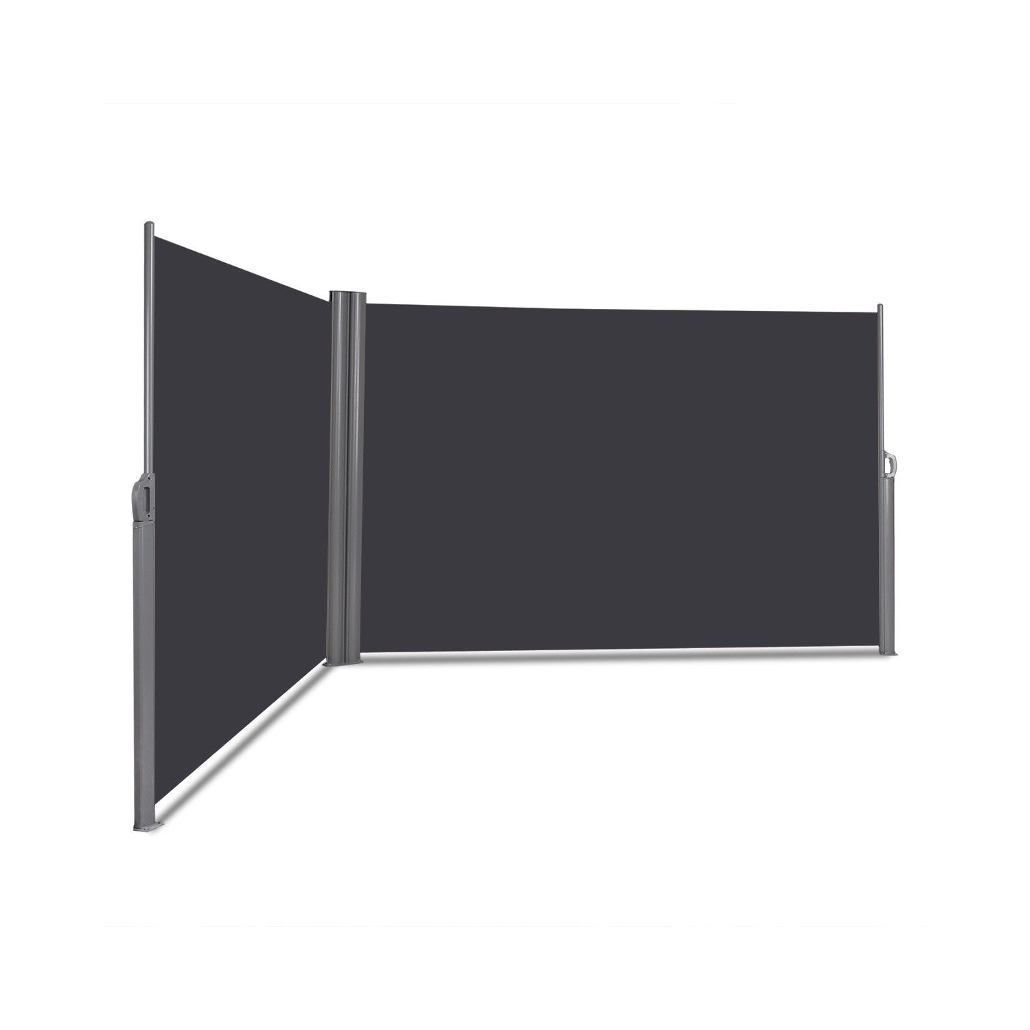 Gymax 237''x 63'' H Patio Retractable Double Folding Side Awning Screen Divider