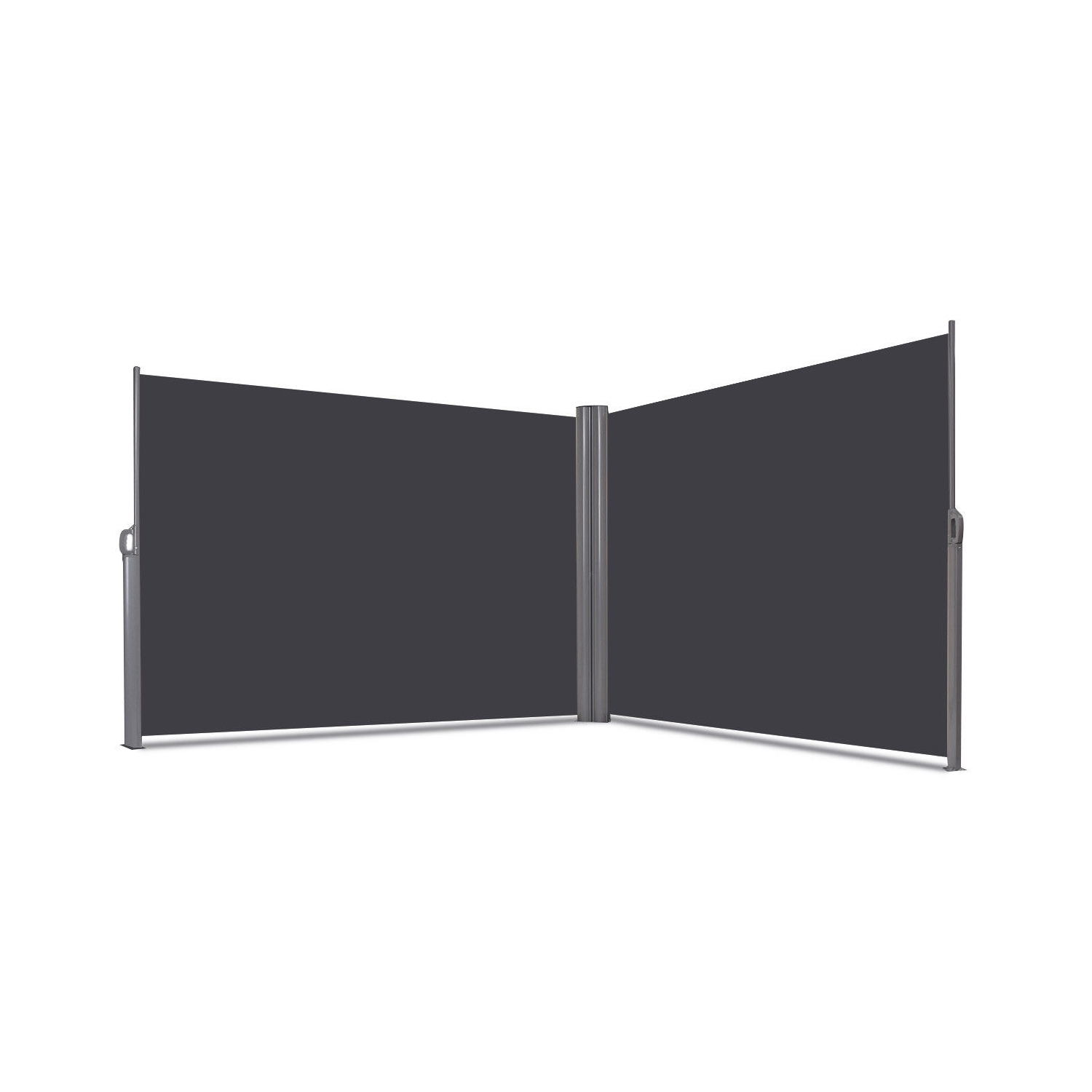 Gymax 237''x 63'' H Patio Retractable Double Folding Side Awning Screen Divider