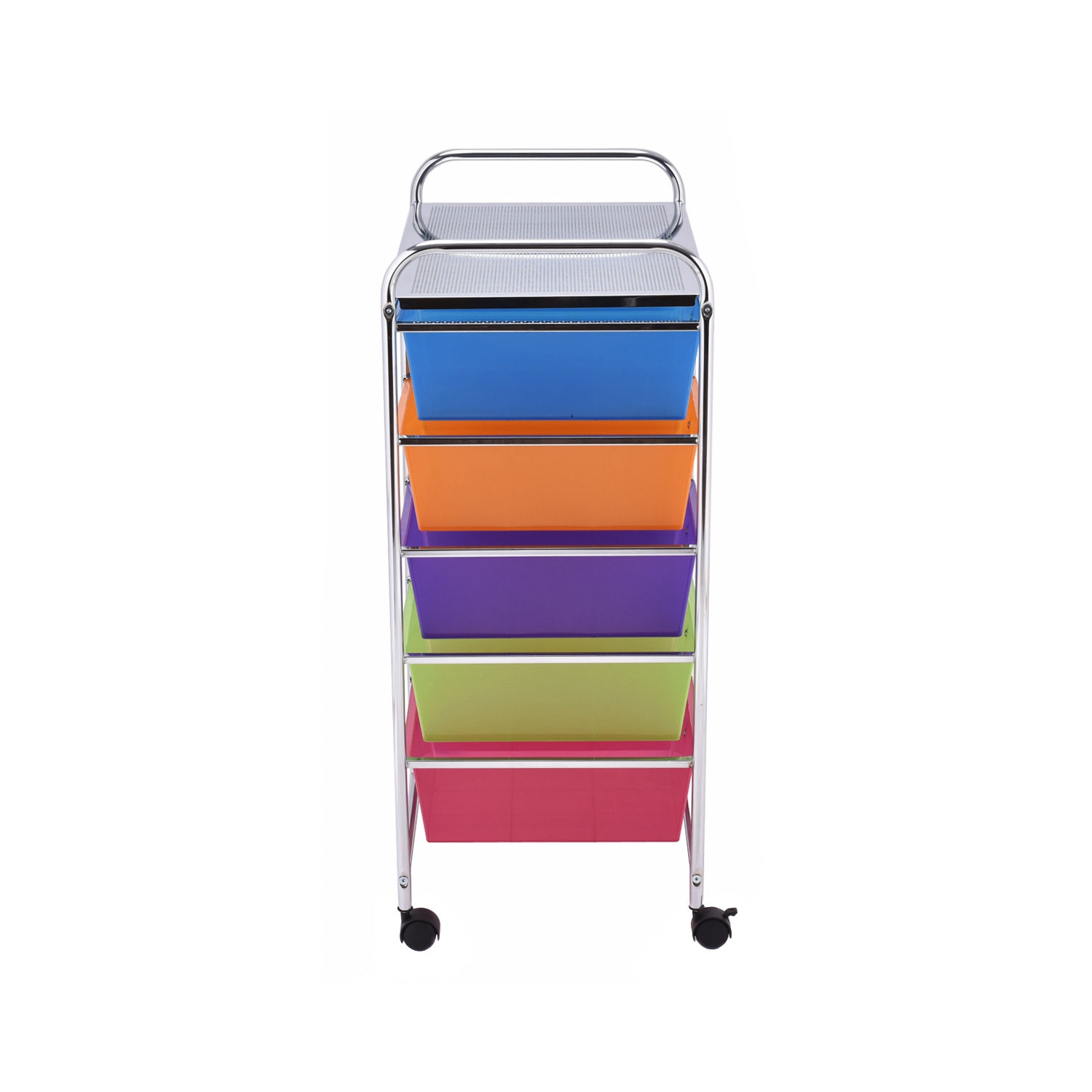 Gymax Rolling Storage Cart 15 Drawers Organize Shelf Office School