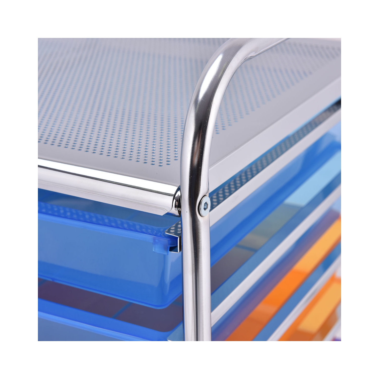 Gymax Rolling Storage Cart 15 Drawers Organize Shelf Office School