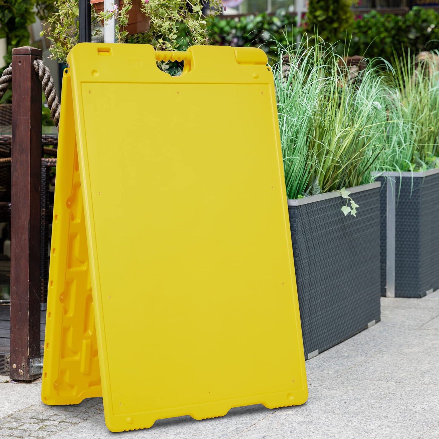 Jumbl Yellow A-Frame Sandwich Board Signs Outdoor 24.1" x 36" Board, Sidewalk Sign Holder